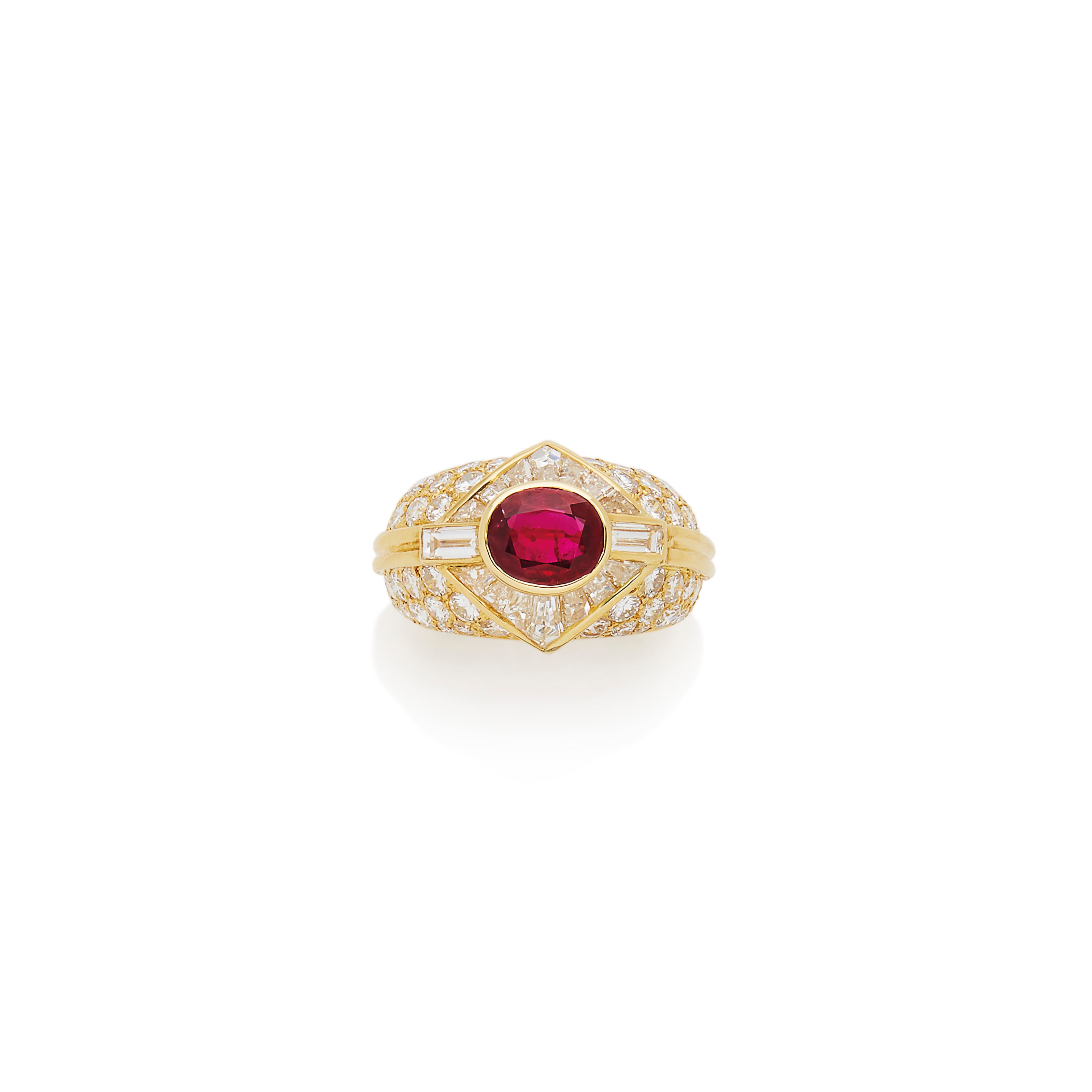 BAGUE RUBIS ET DIAMANTS