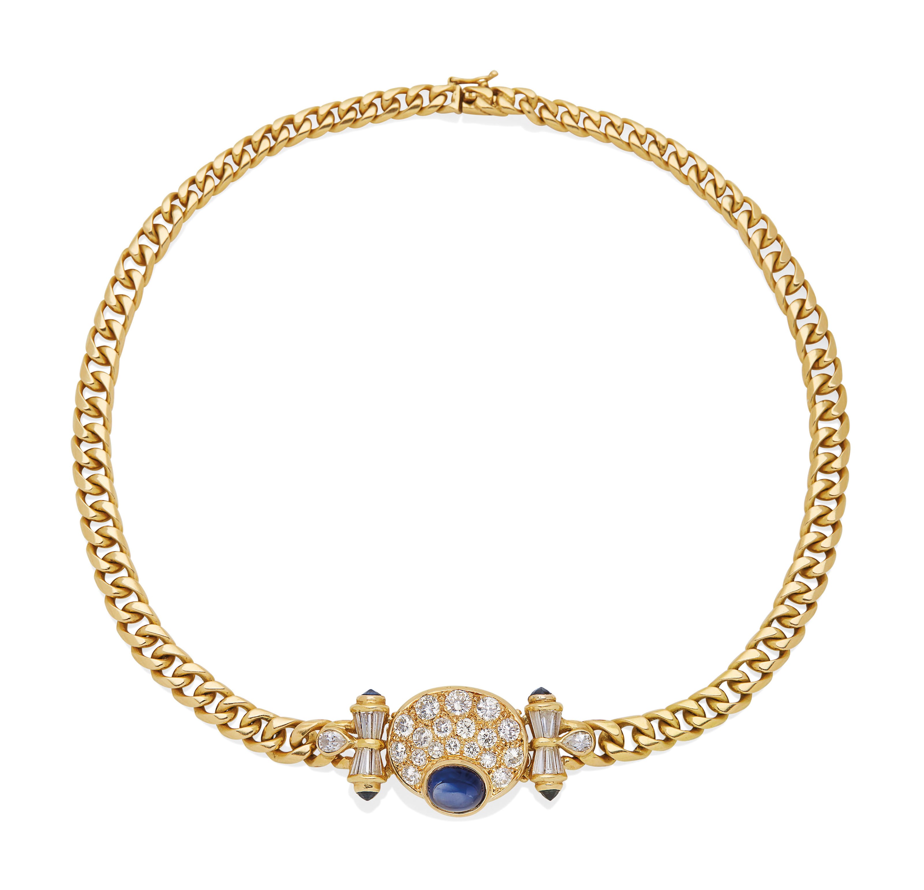COLLIER DIAMANTS ET SAPHIRS
