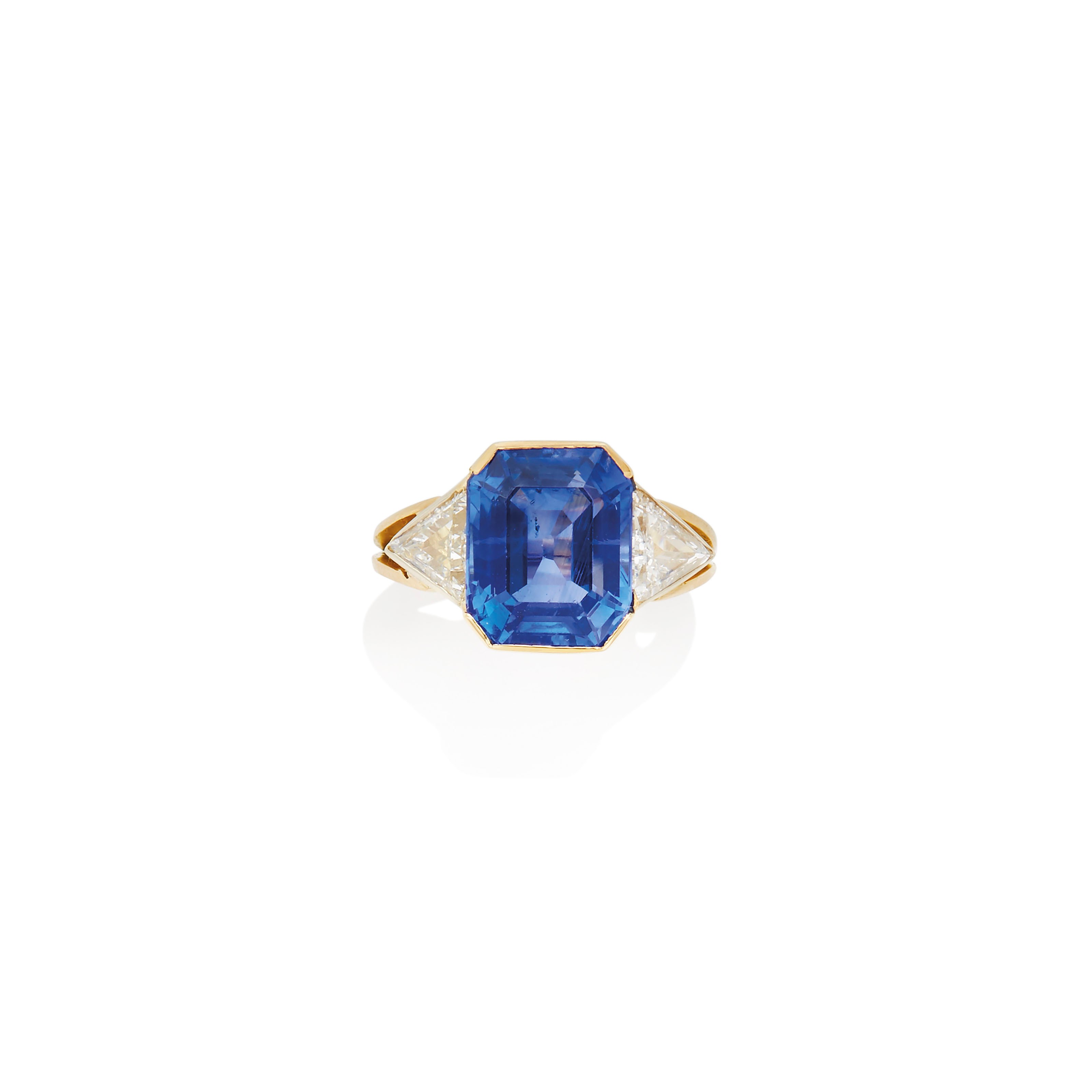 BAGUE SAPHIR ET DIAMANTS