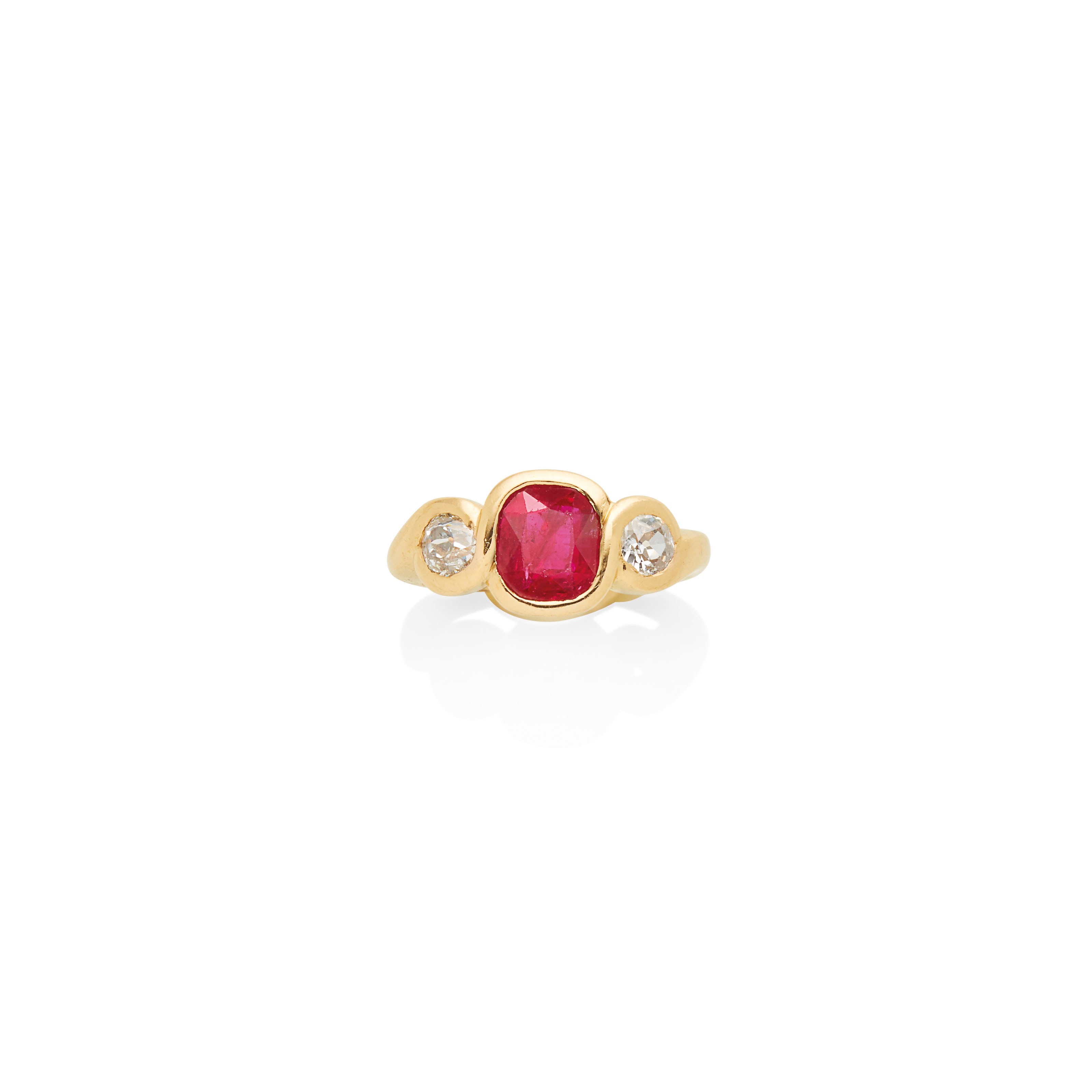 BAGUE RUBIS ET DIAMANTS