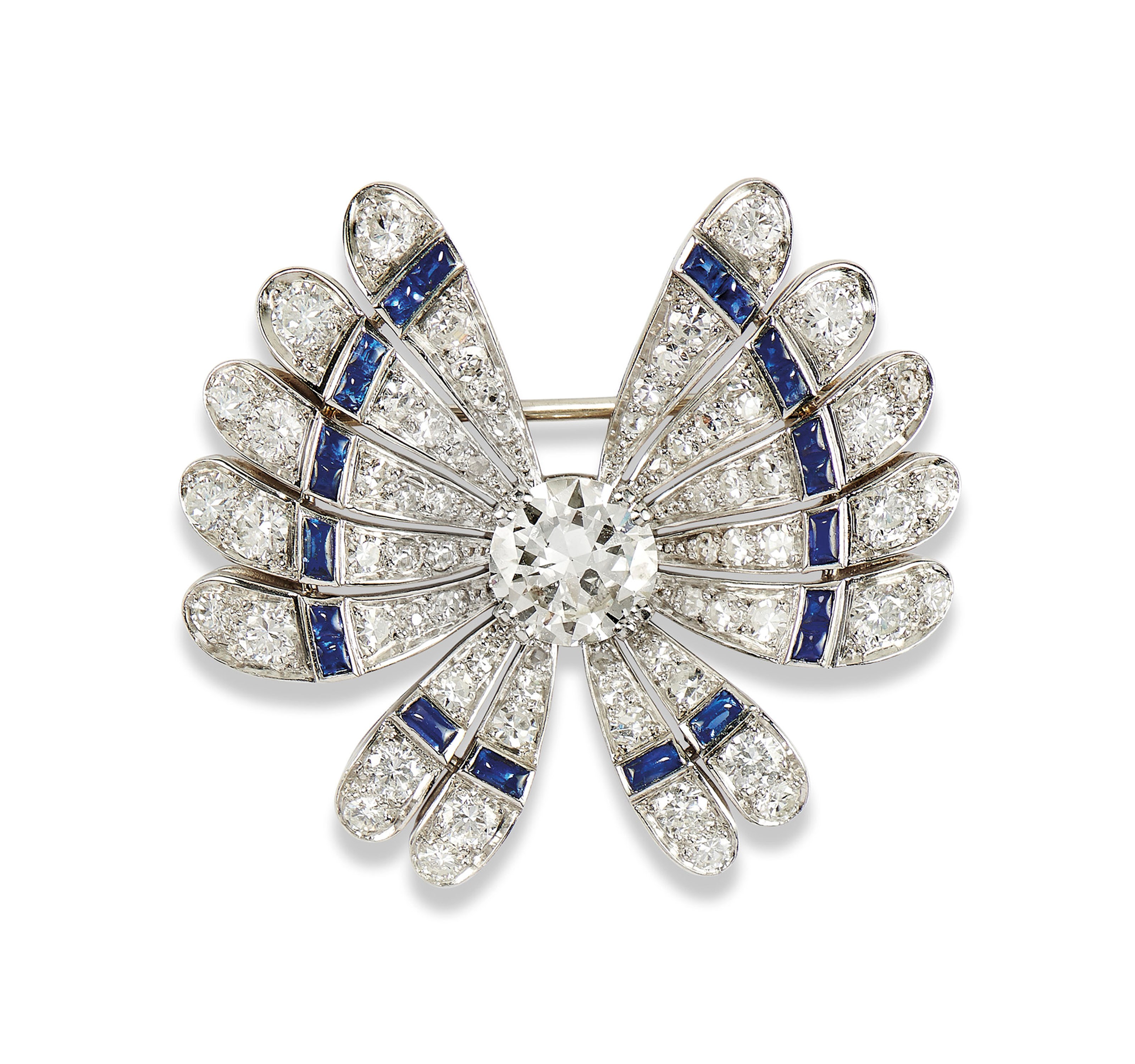 BROCHE SAPHIRS ET DIAMANTS