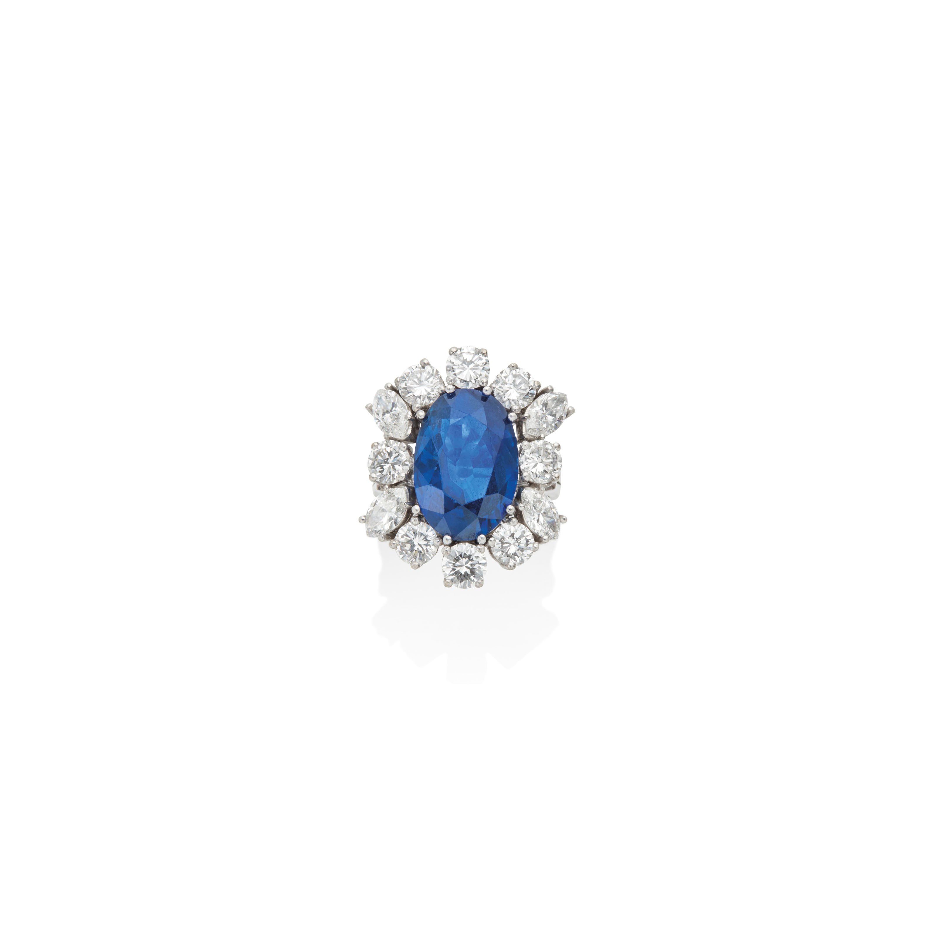 BAGUE SAPHIR ET DIAMANTS