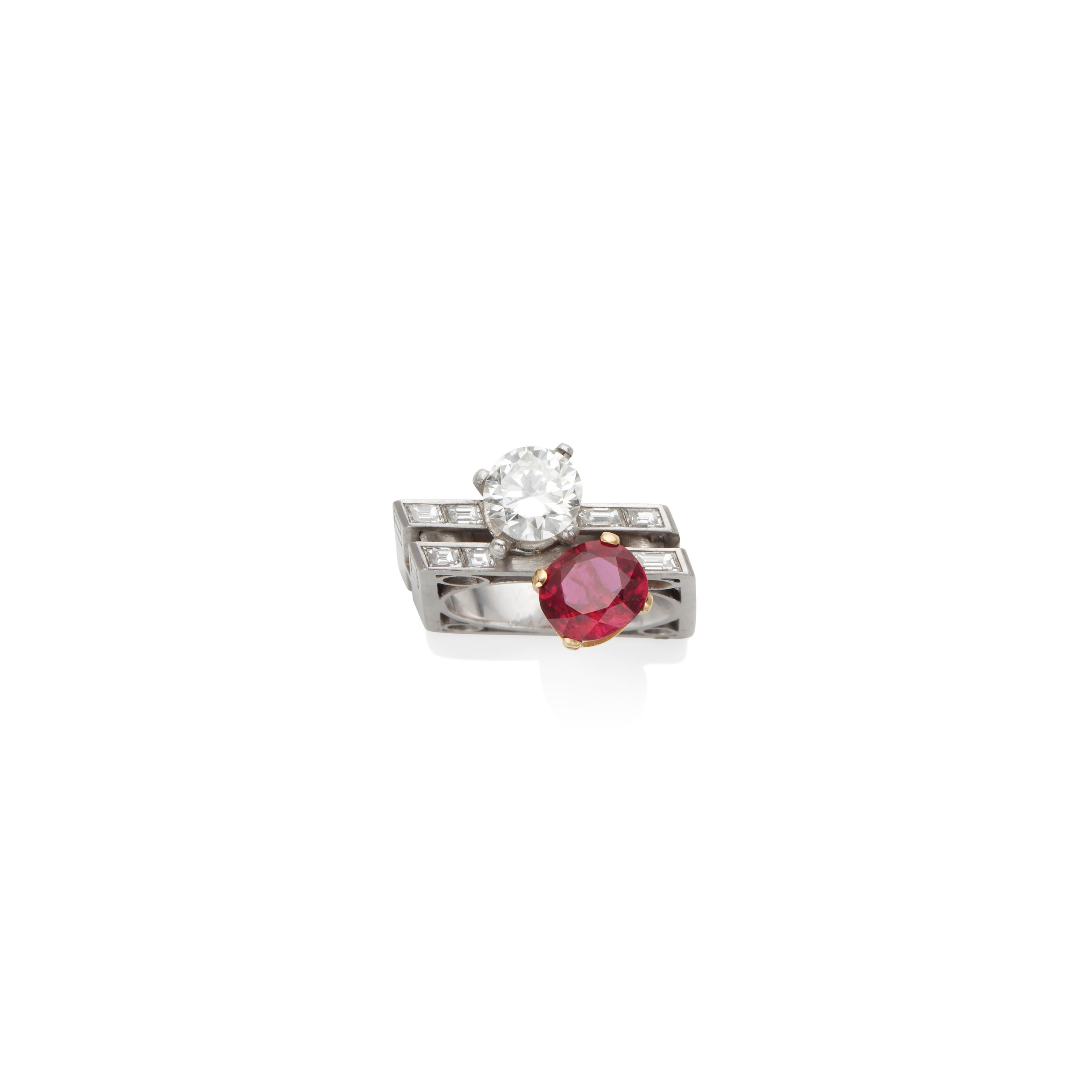 BAGUE RUBIS ET DIAMANTS