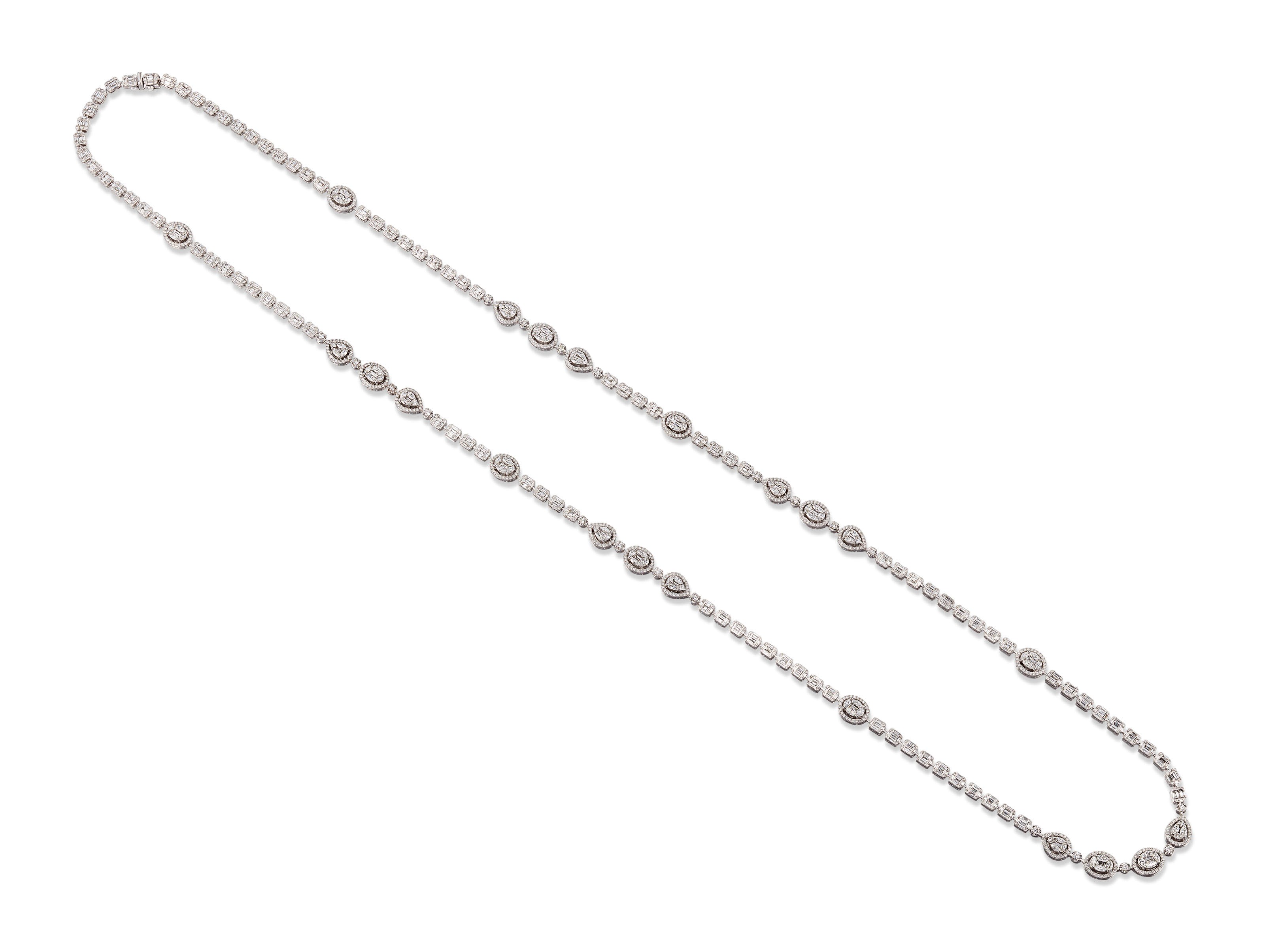 ILLUSION-SET DIAMOND LONGCHAIN NECKLACE