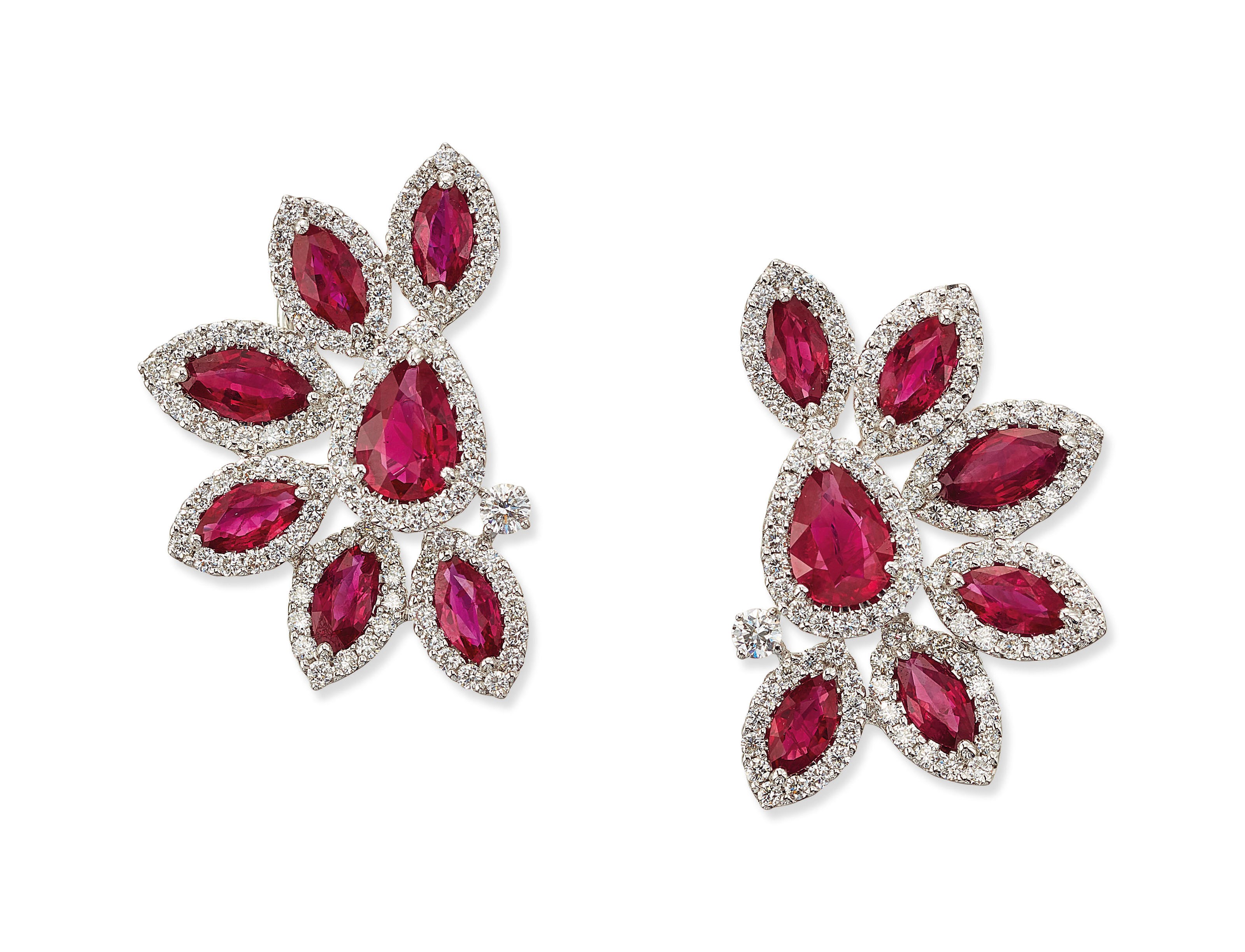 RUBY AND DIAMOND EARRINGS