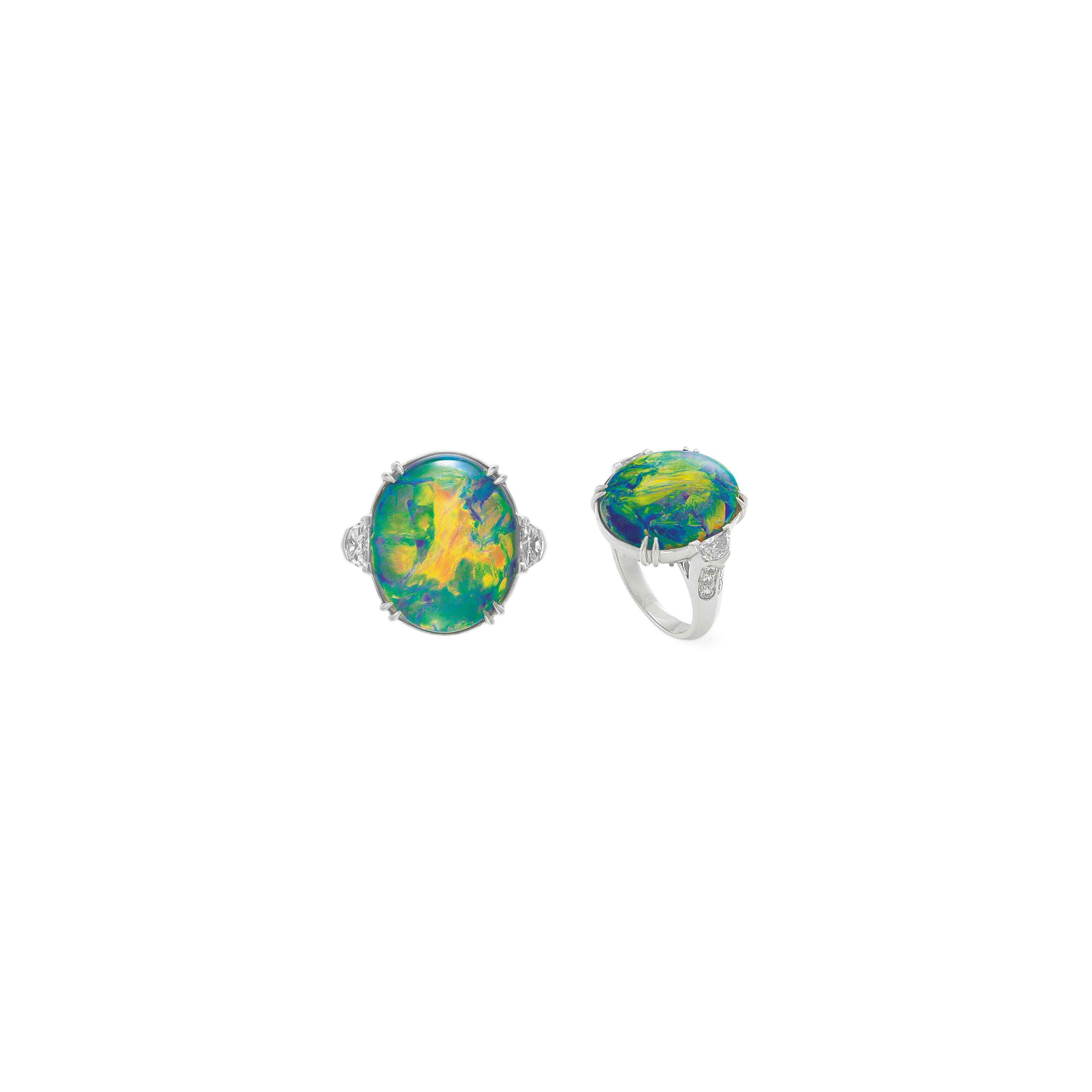 OPAL AND DIAMOND RING