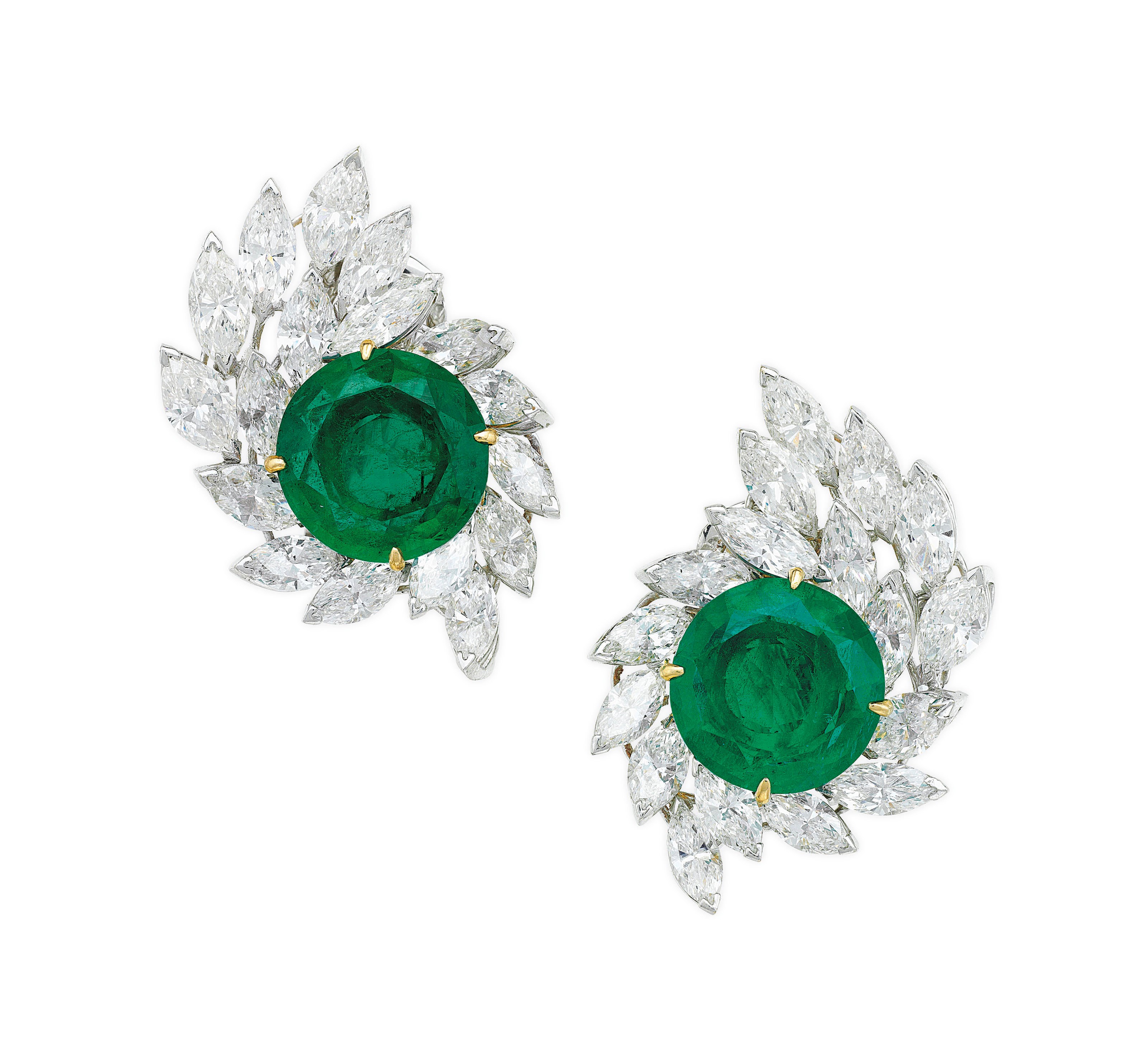 DIAMOND AND EMERALD EARRINGS
