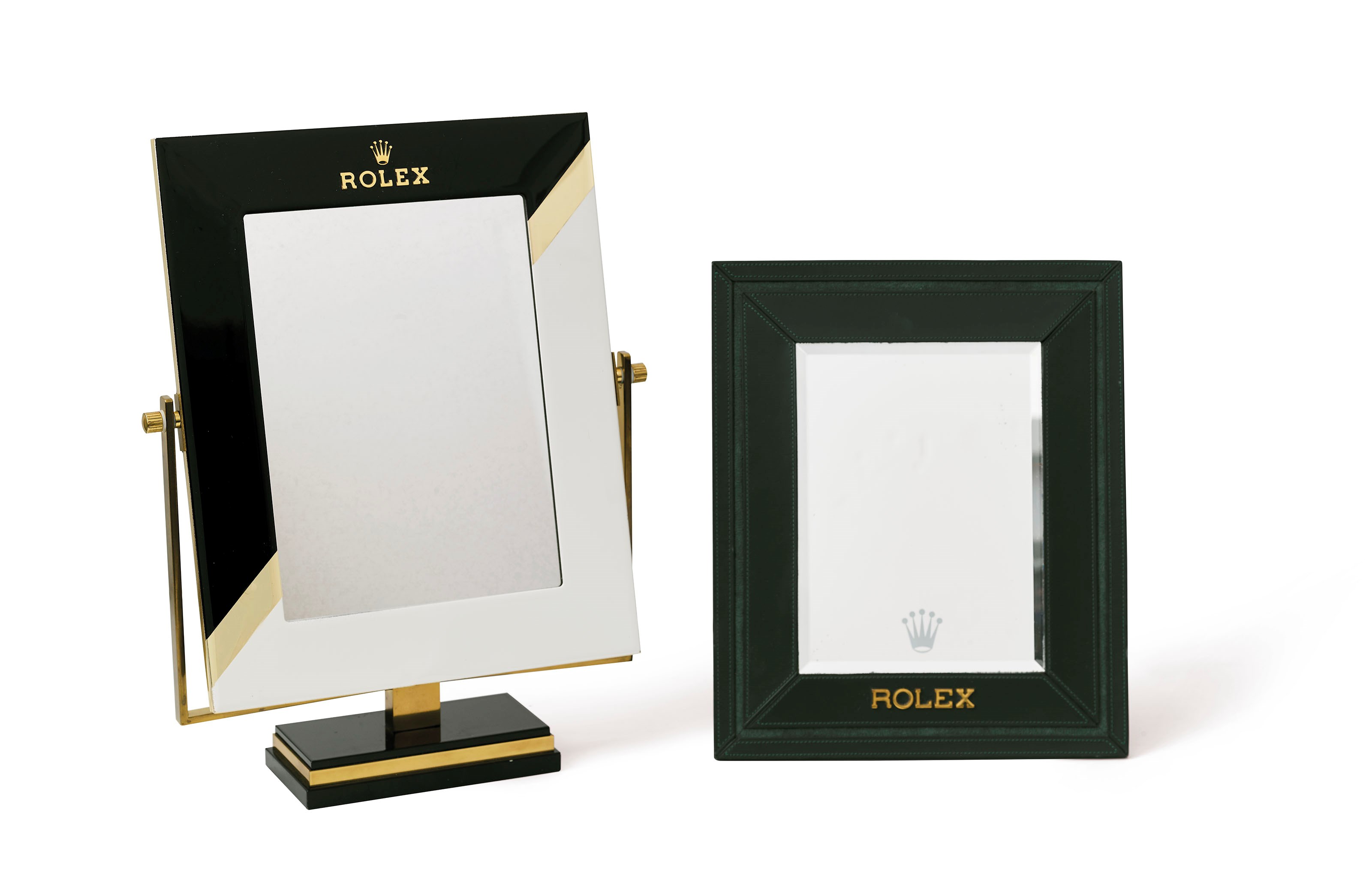 ROLEX. A SET OF TWO RETAILER MIRRORS