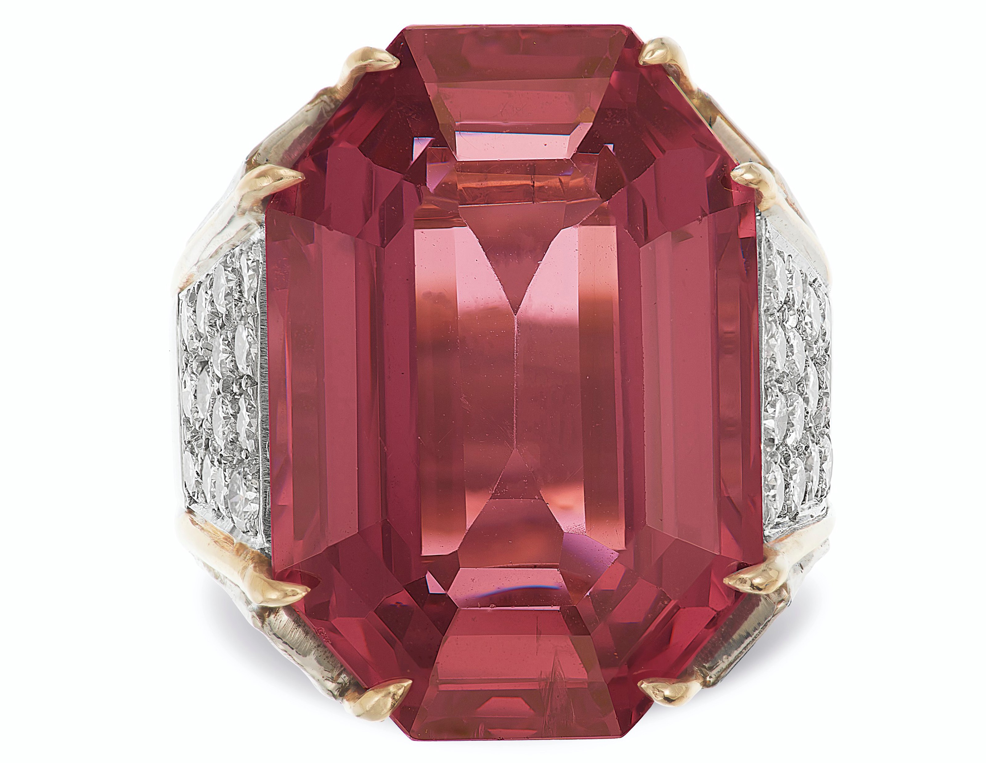 SPINEL AND DIAMOND RING