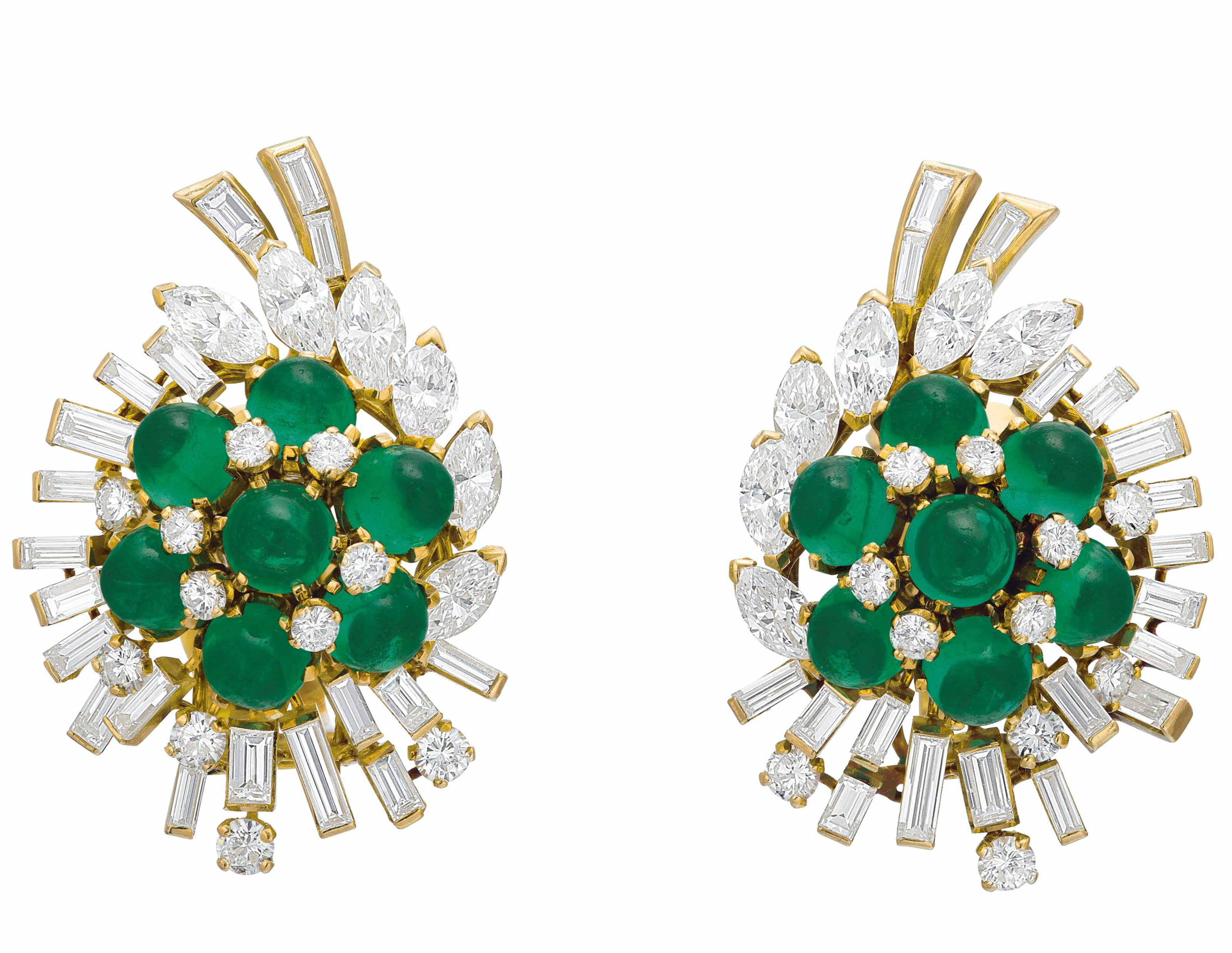 EMERALD AND DIAMOND EARRINGS