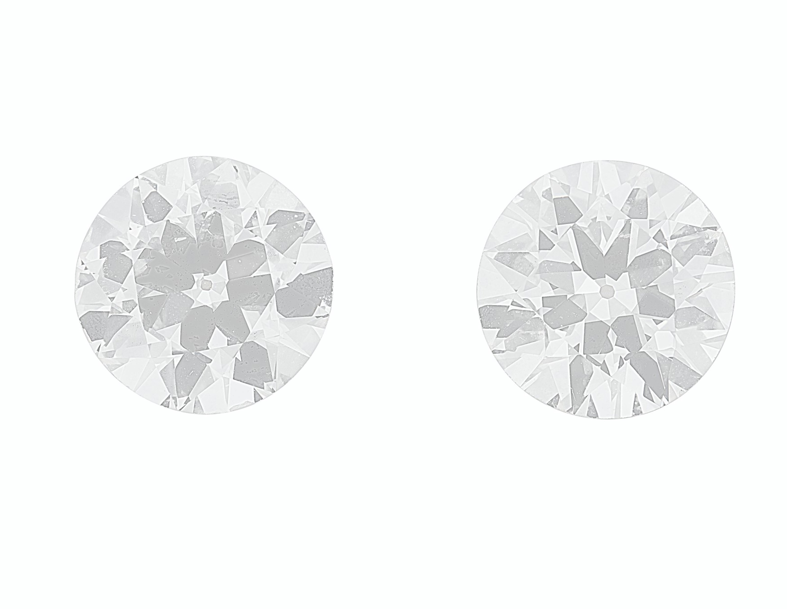 TWO UNMOUNTED DIAMONDS