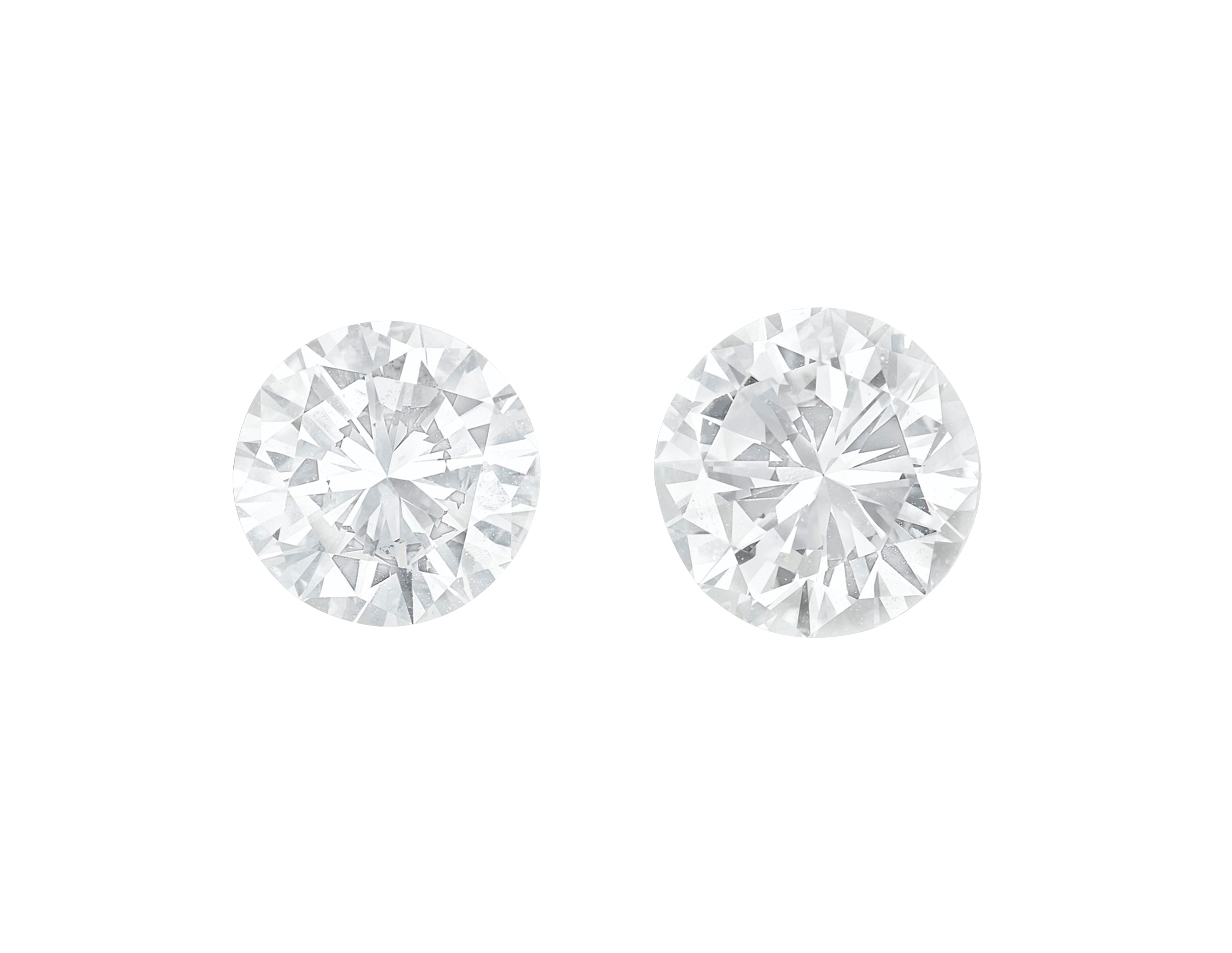 TWO UNMOUNTED DIAMONDS