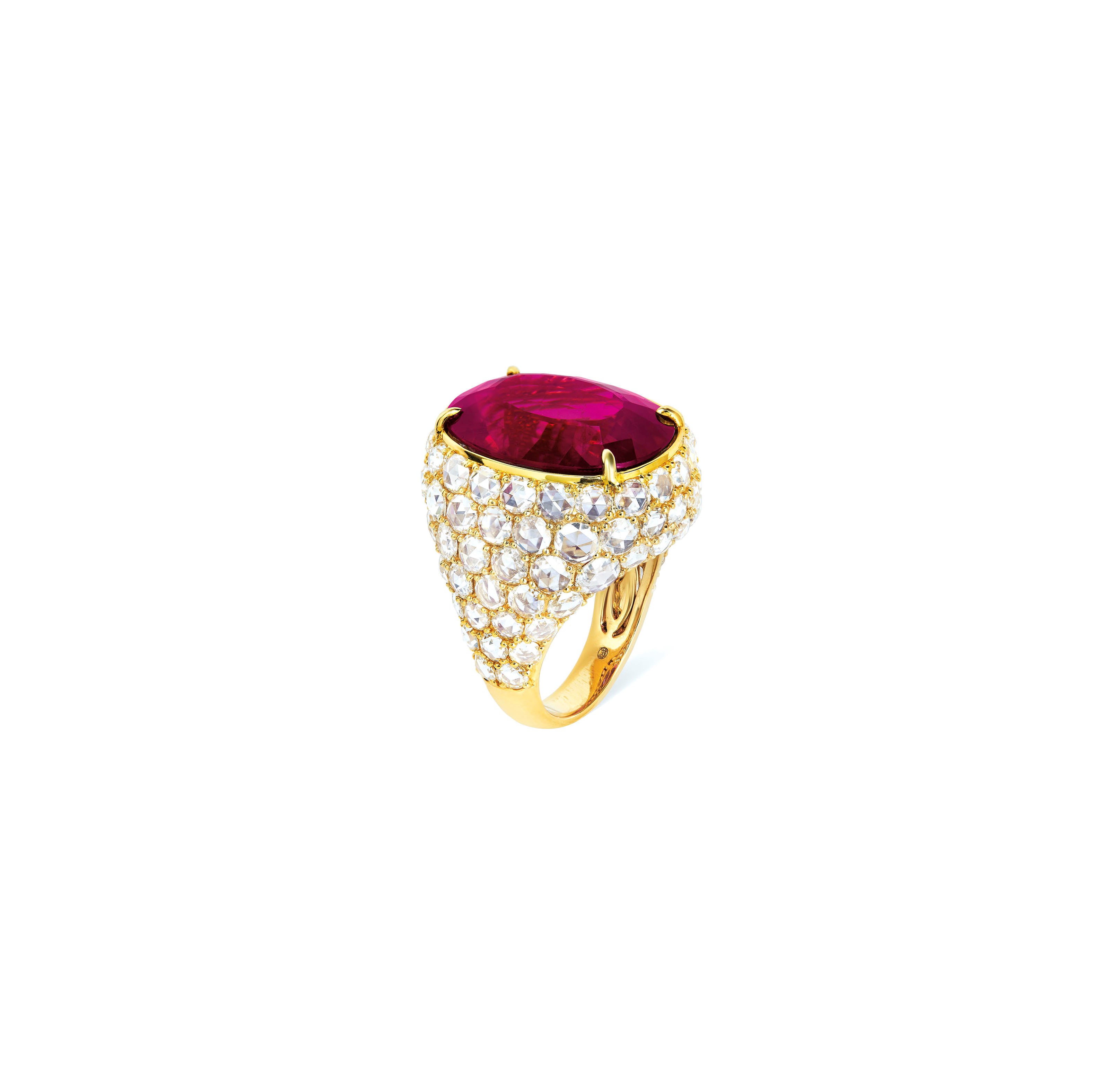 TOURMALINE AND DIAMOND RING