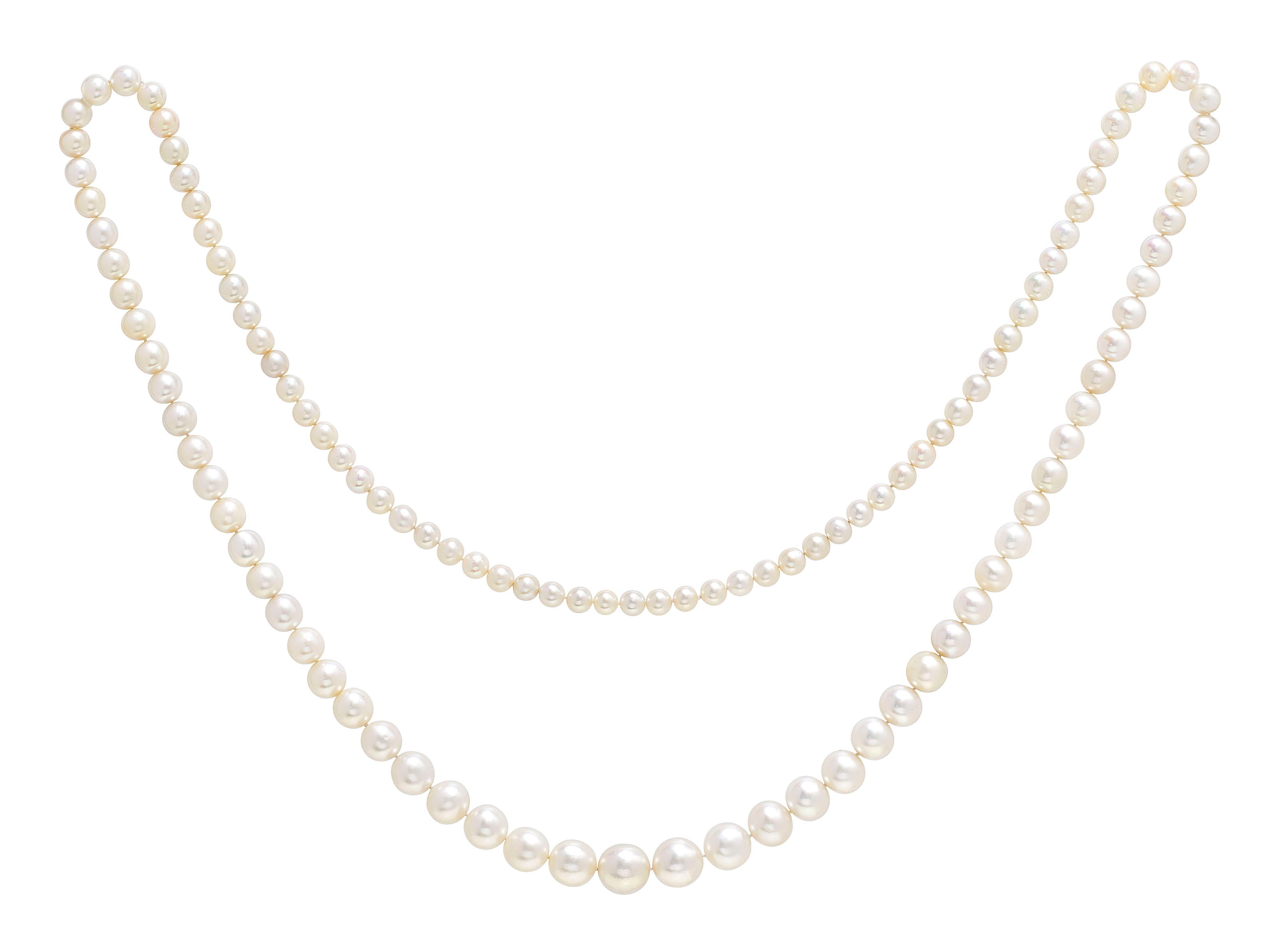 EXCEPTIONAL NATURAL PEARL SAUTOIR