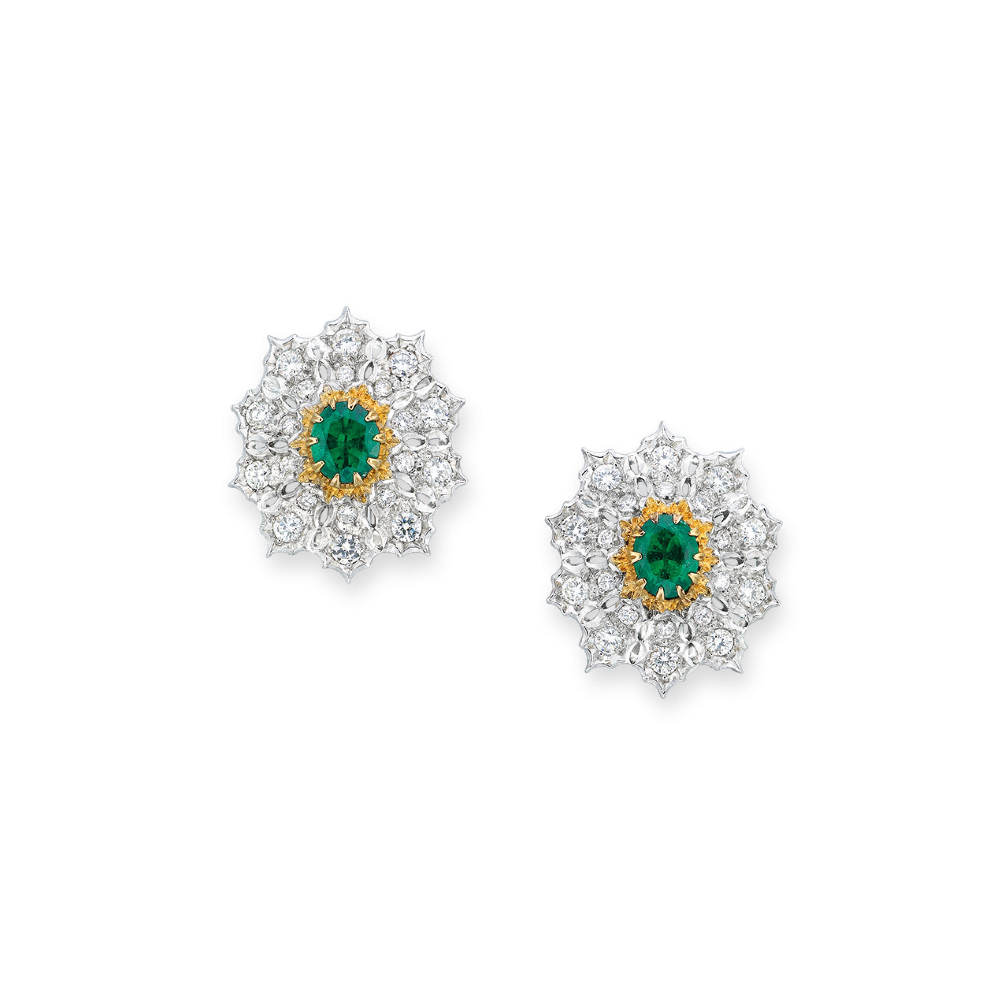 EMERALD AND DIAMOND EARRINGS, BUCCELLATI