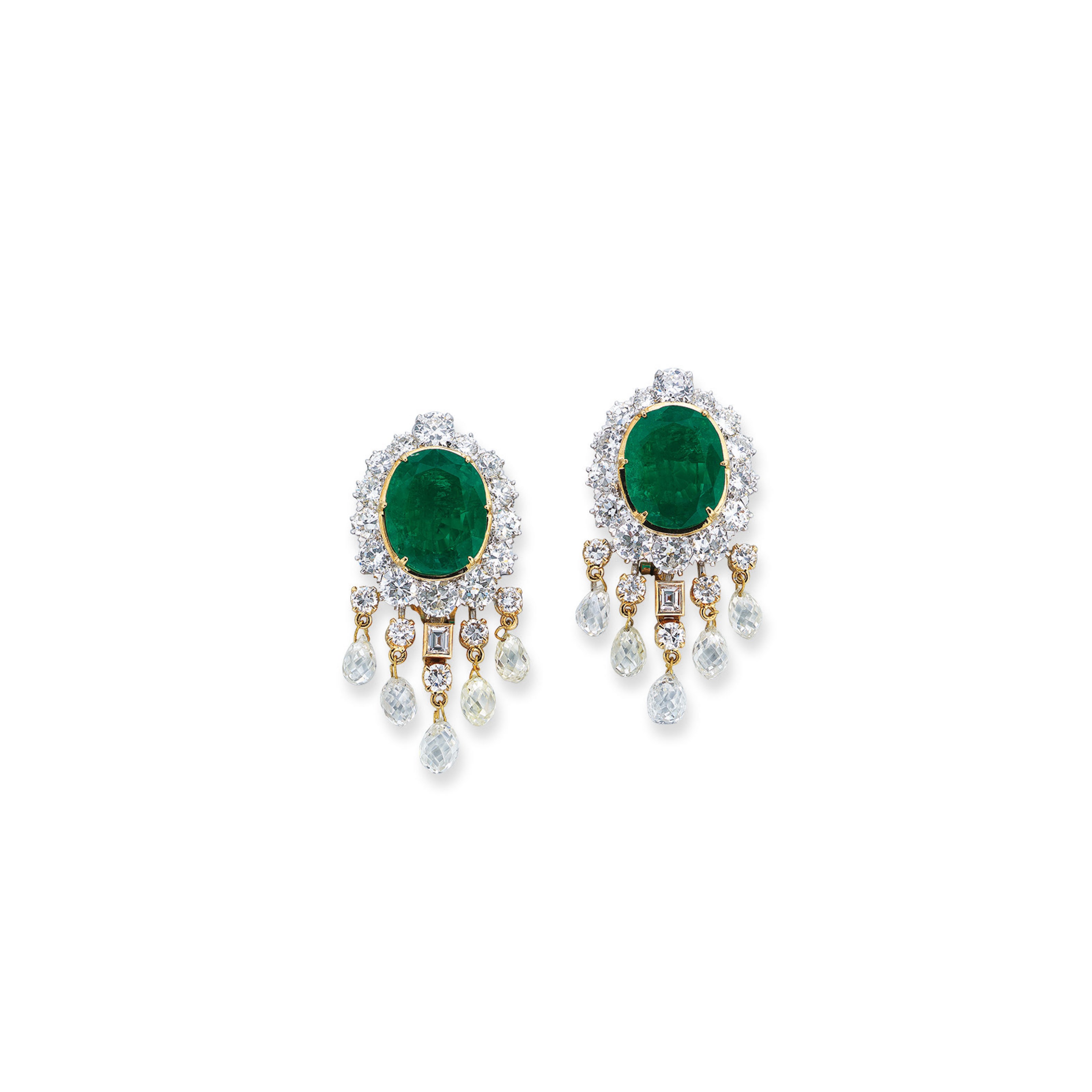 EMERALD AND DIAMOND EARRINGS