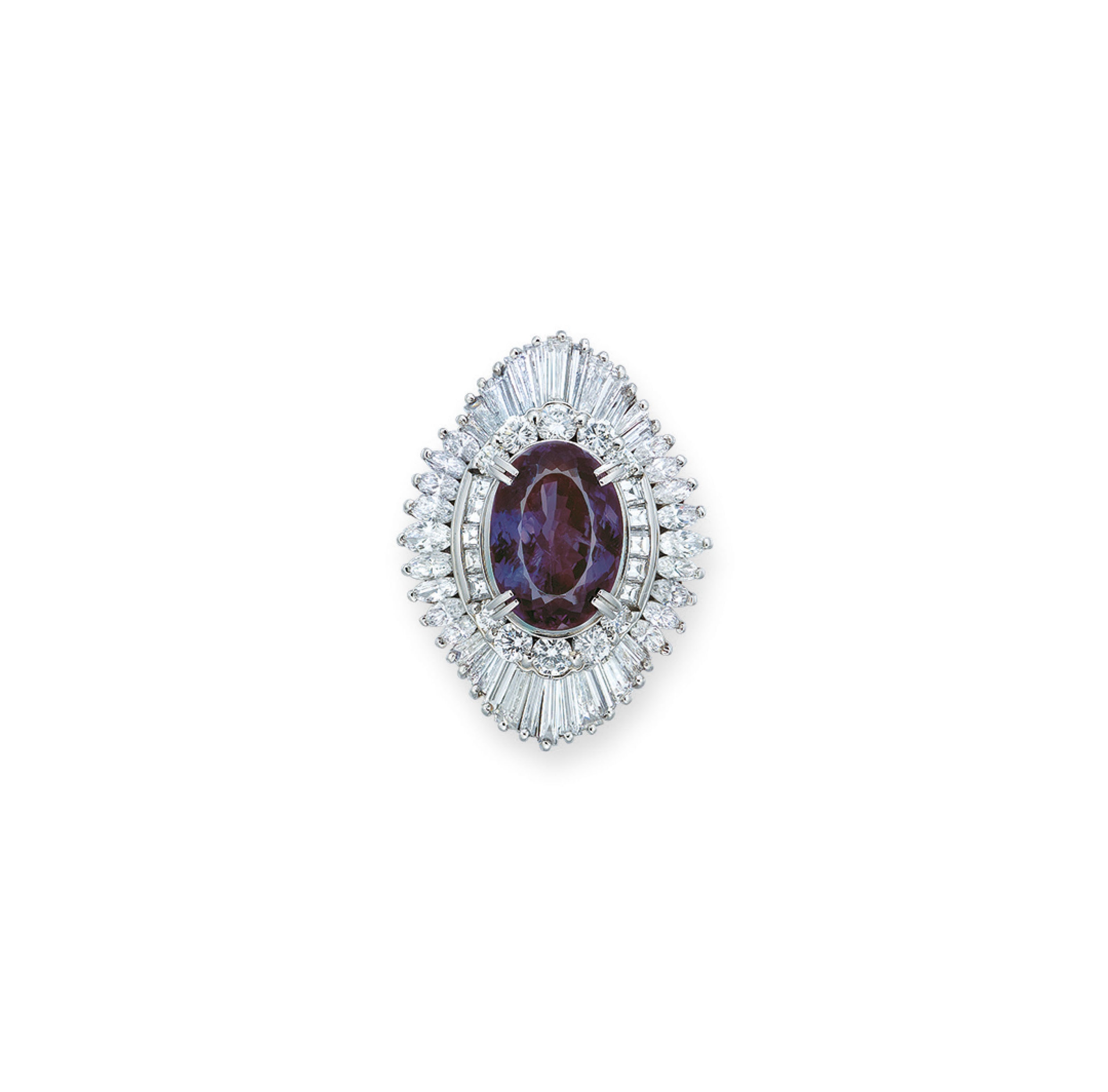 ALEXANDRITE AND DIAMOND RING