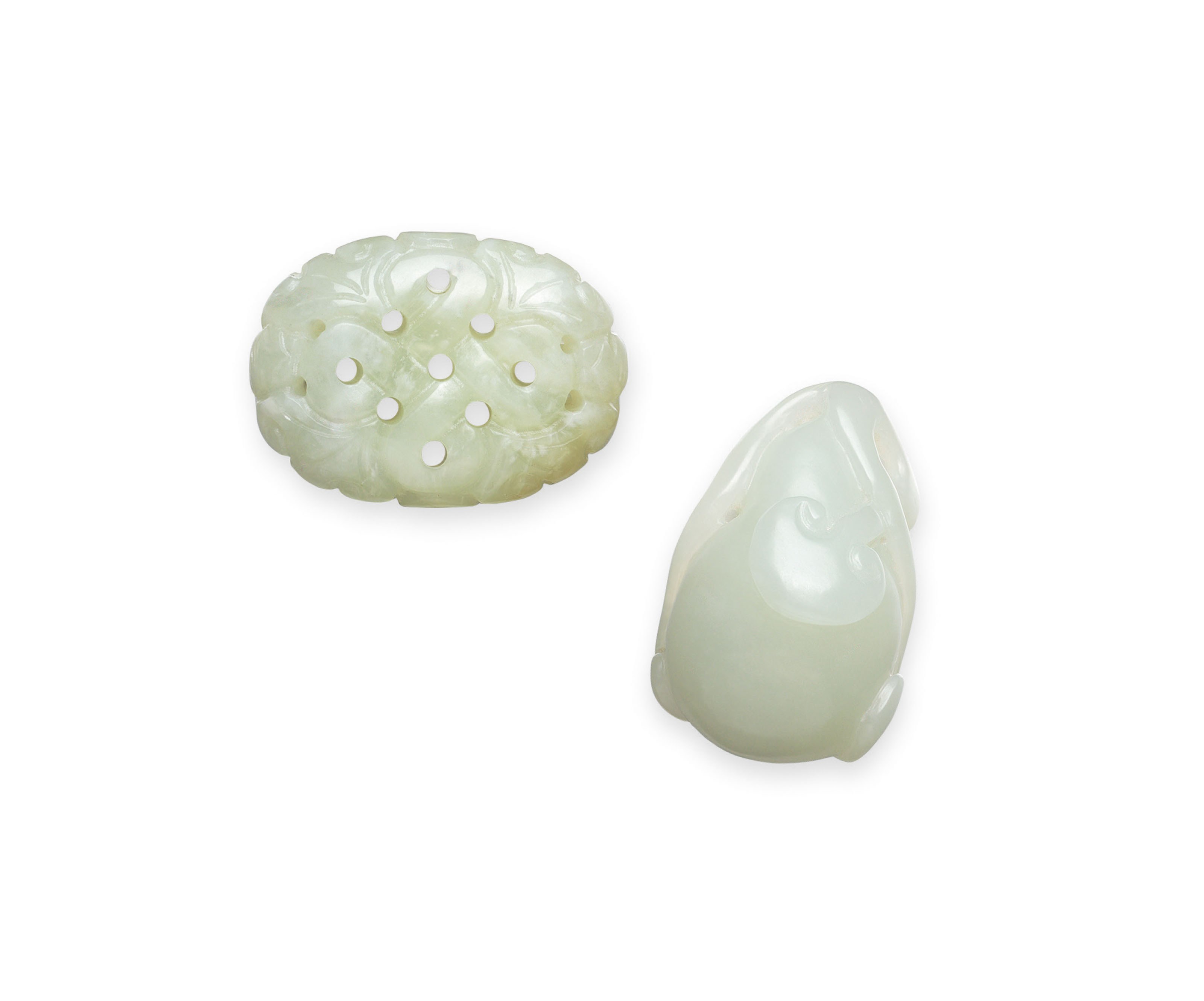 TWO NEPHRITE CARVINGS