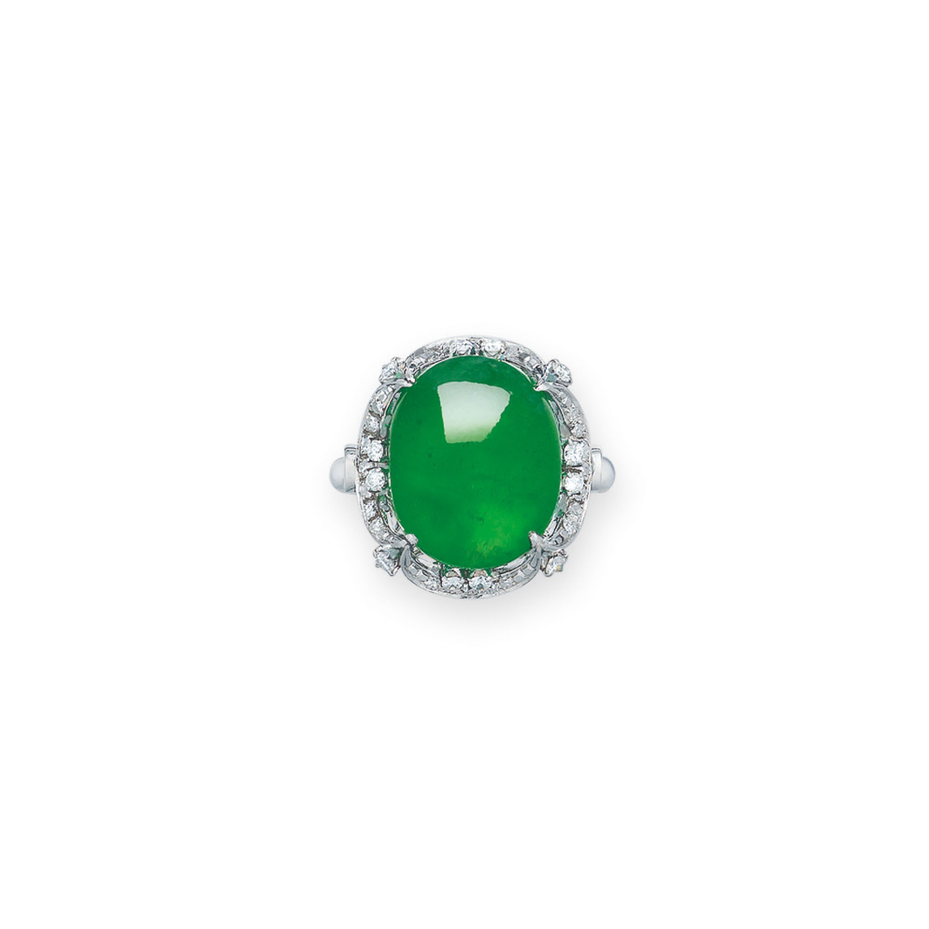 JADEITE AND DIAMOND RING