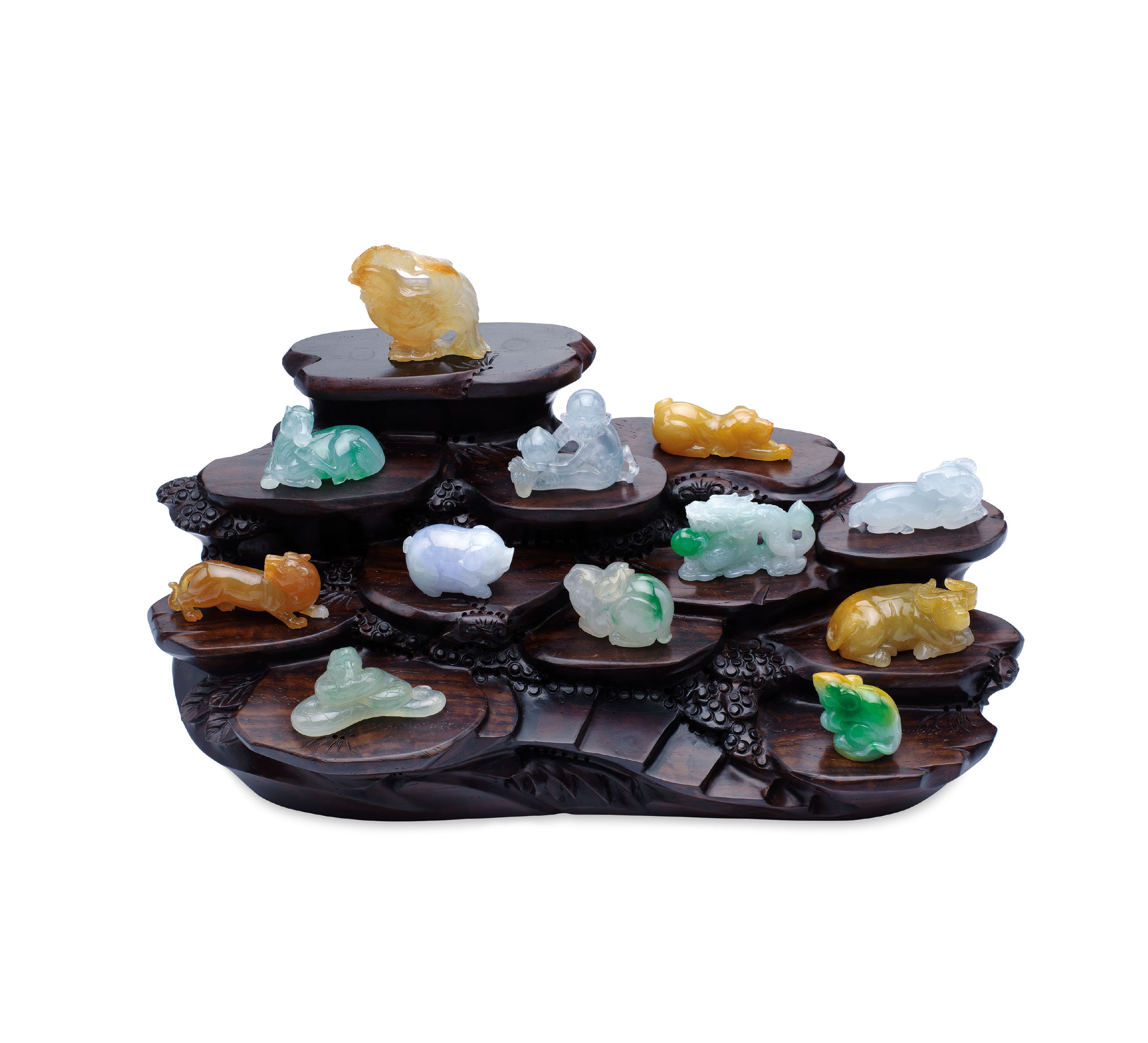 GROUP OF JADEITE CARVINGS