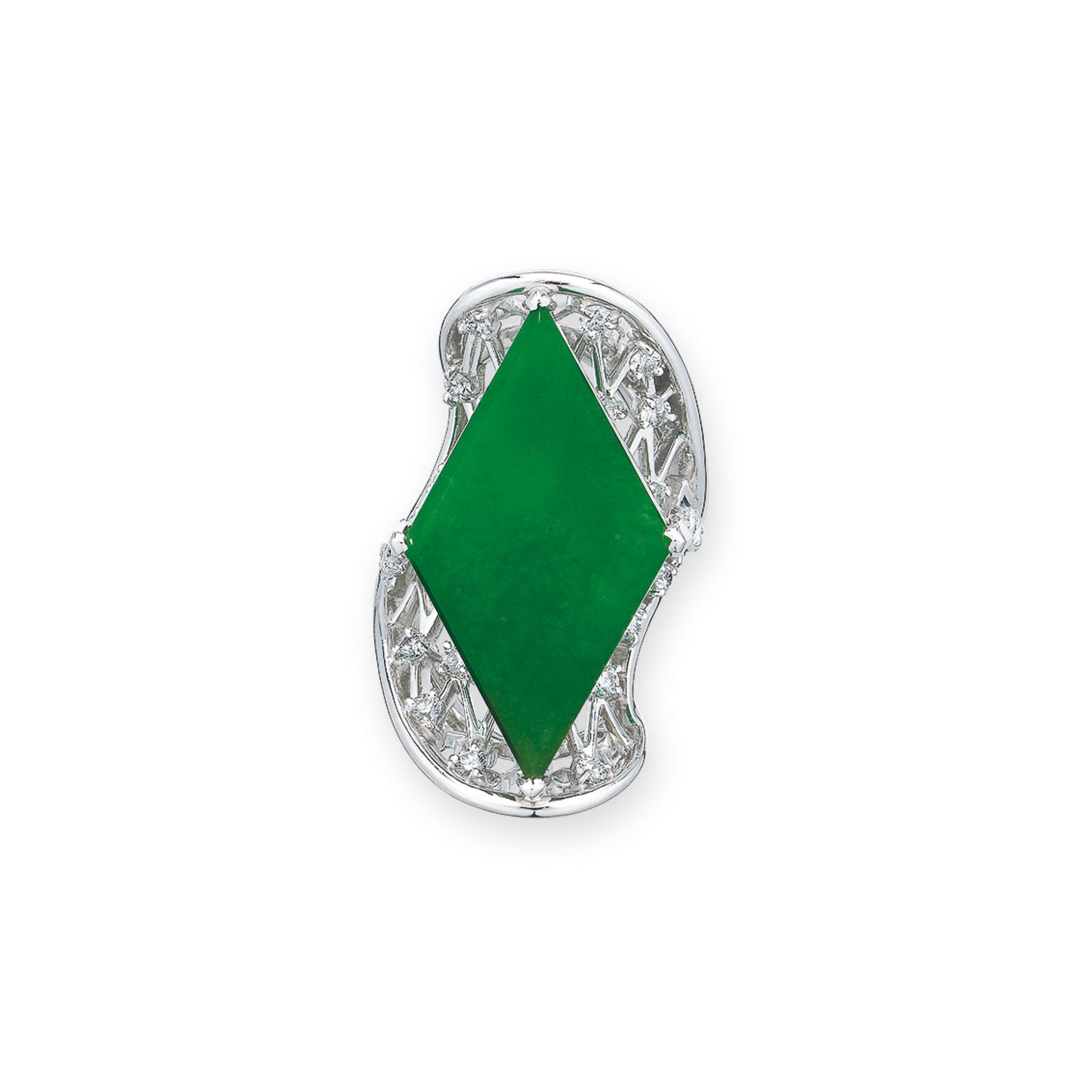 JADEITE AND DIAMOND RING