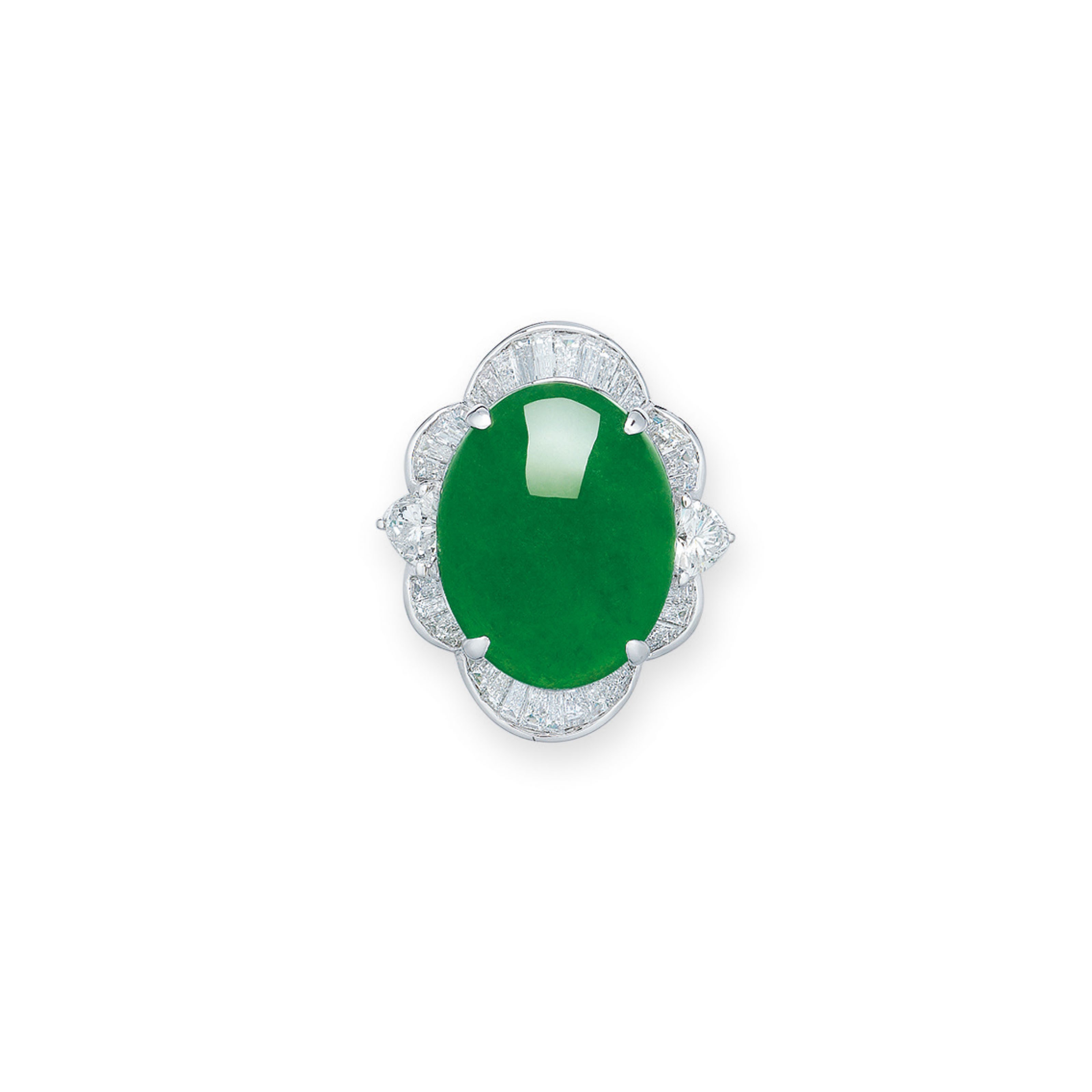 JADEITE AND DIAMOND RING