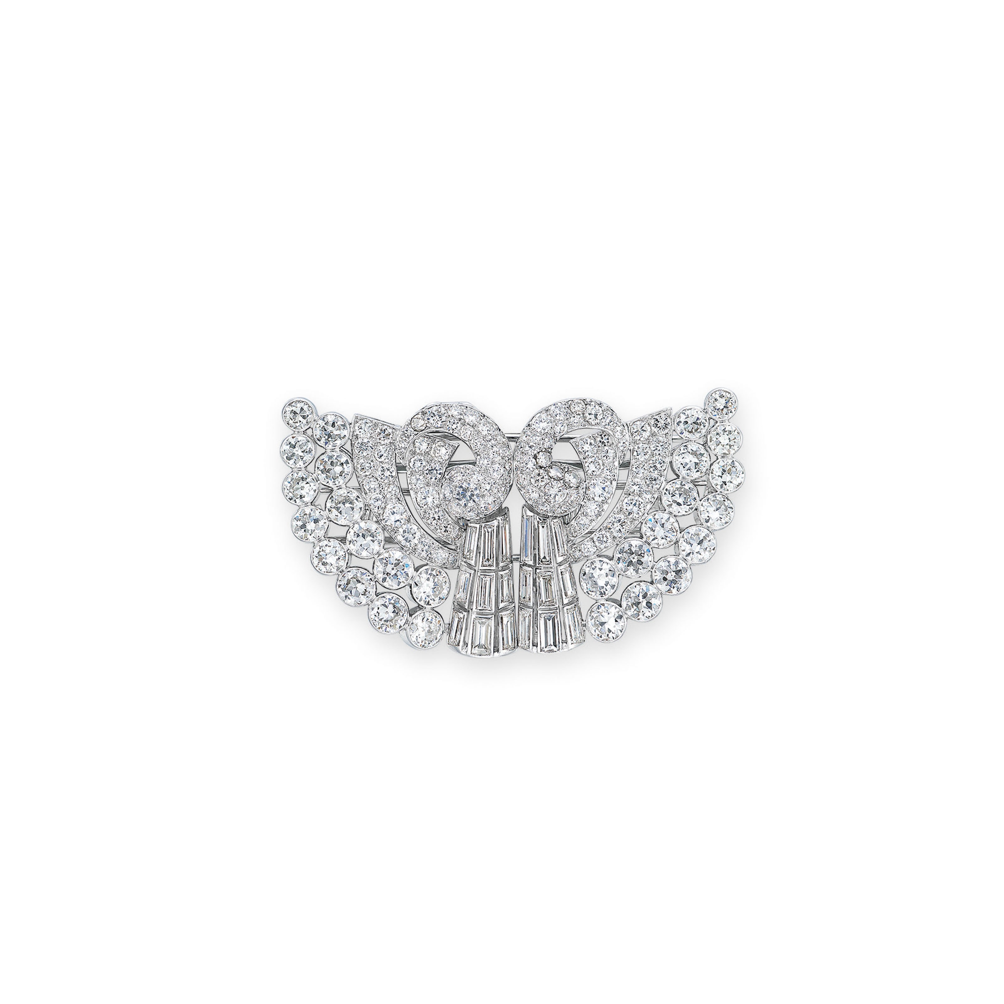 DIAMOND DOUBLE CLIP BROOCH