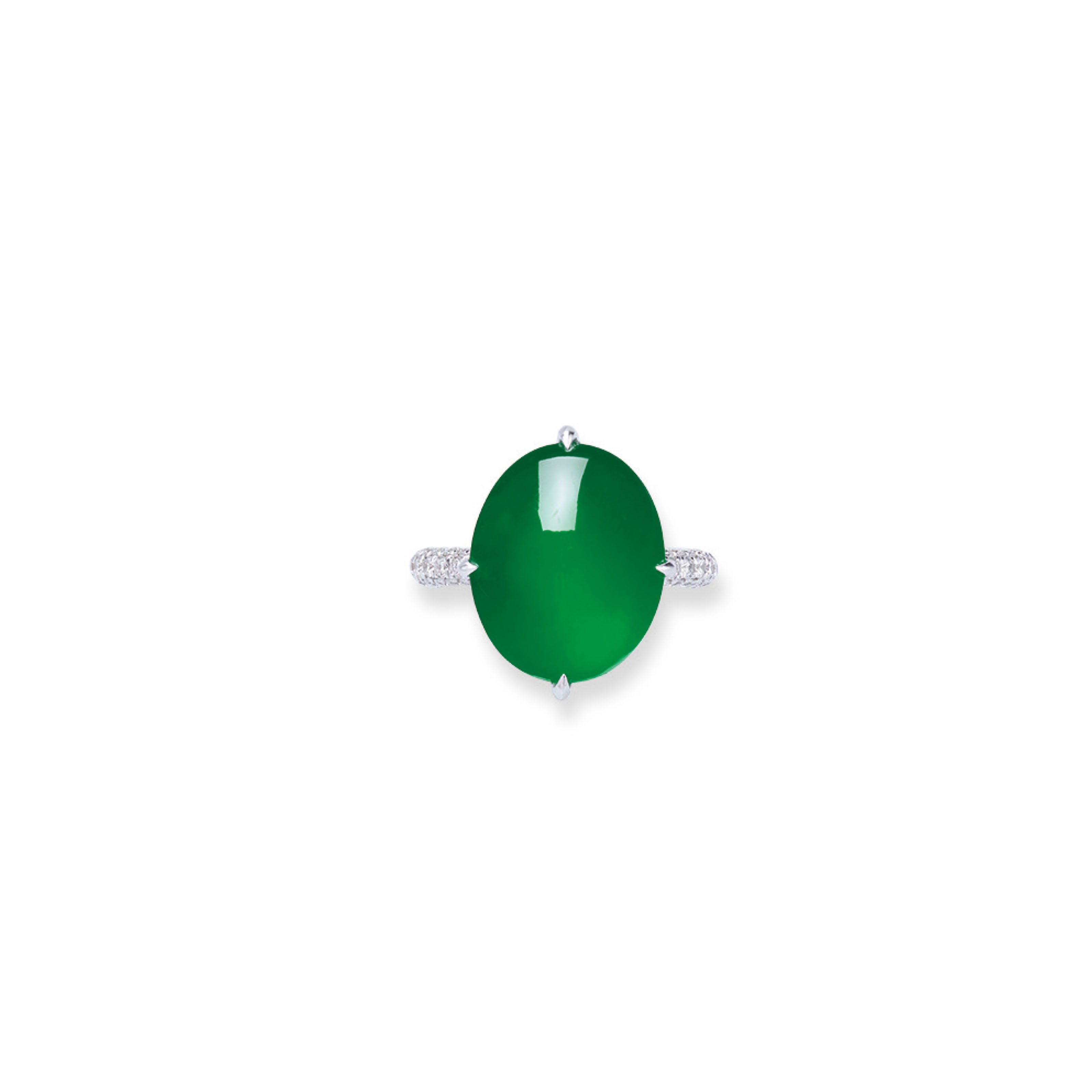 JADEITE AND DIAMOND RING