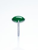 JADEITE AND DIAMOND RING