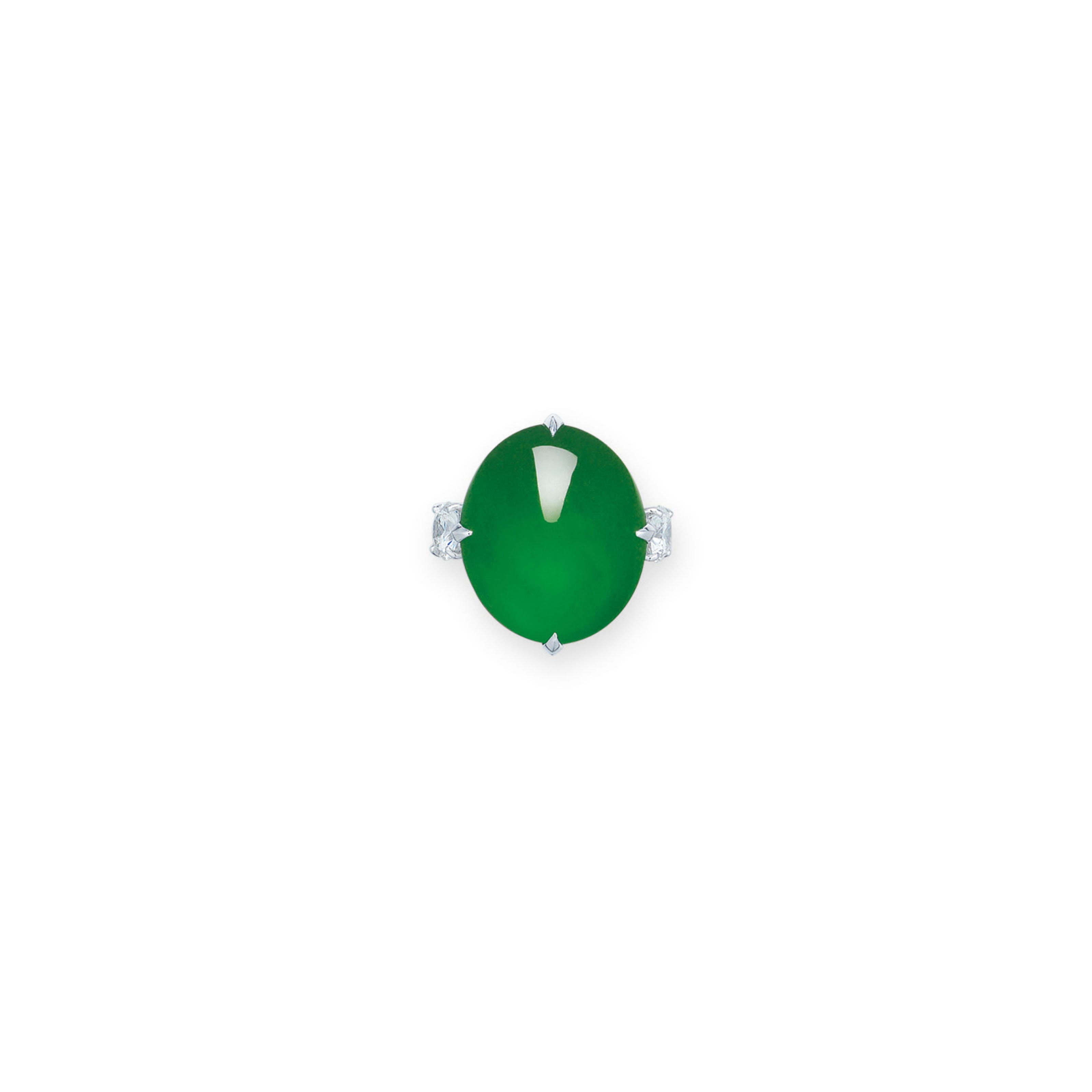 JADEITE AND DIAMOND RING
