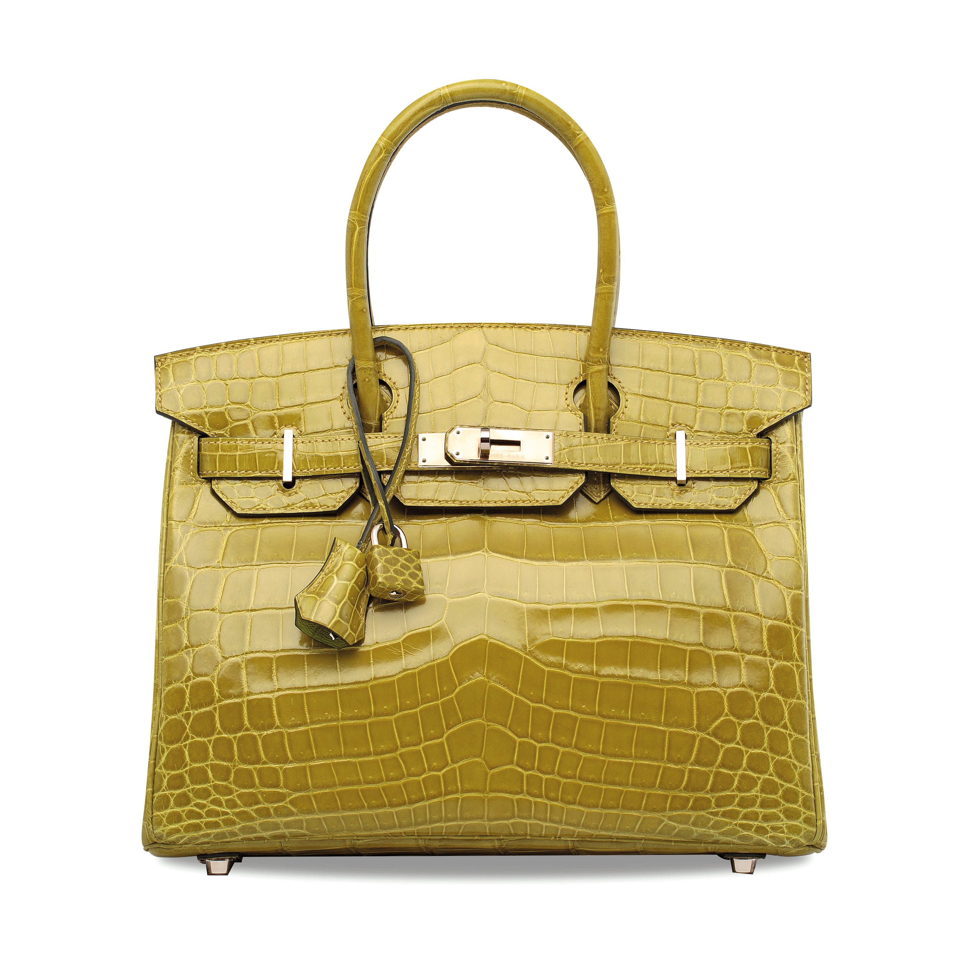 A SHINY VERT CHARTREUSE NILOTICUS CROCODILE BIRKIN 30 WITH PALLADIUM HARDWARE