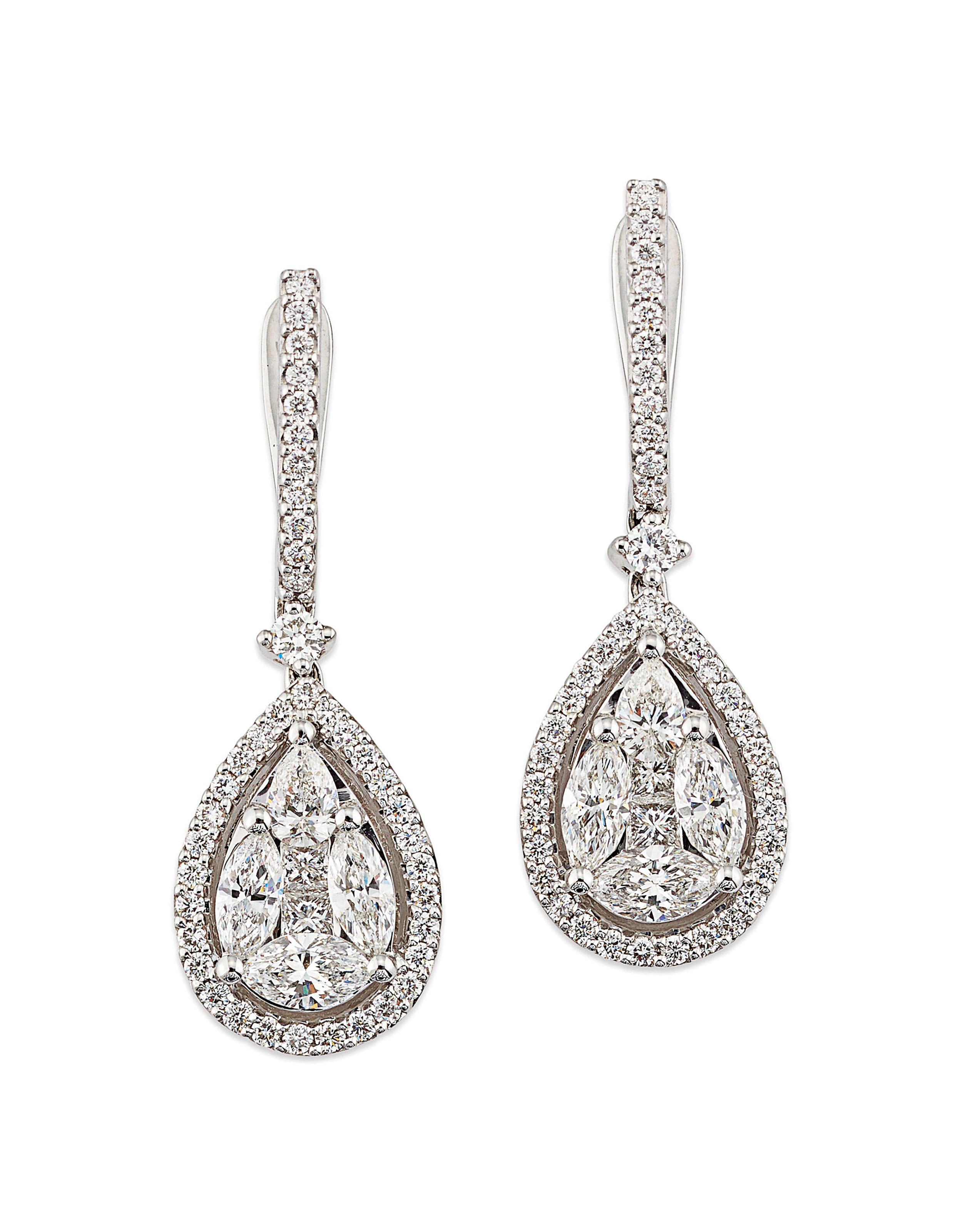 ILLUSION-SET DIAMOND EARRINGS