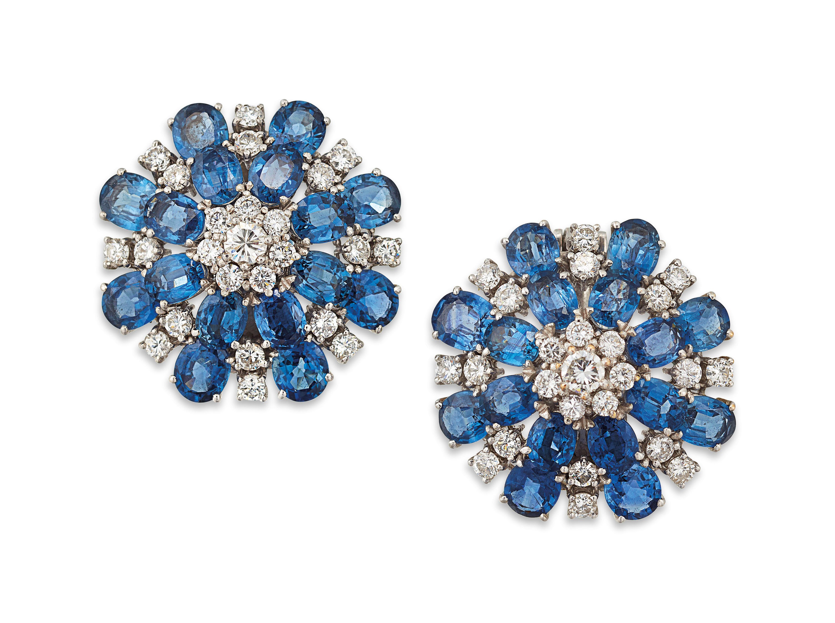 SAPPHIRE AND DIAMOND EARRINGS