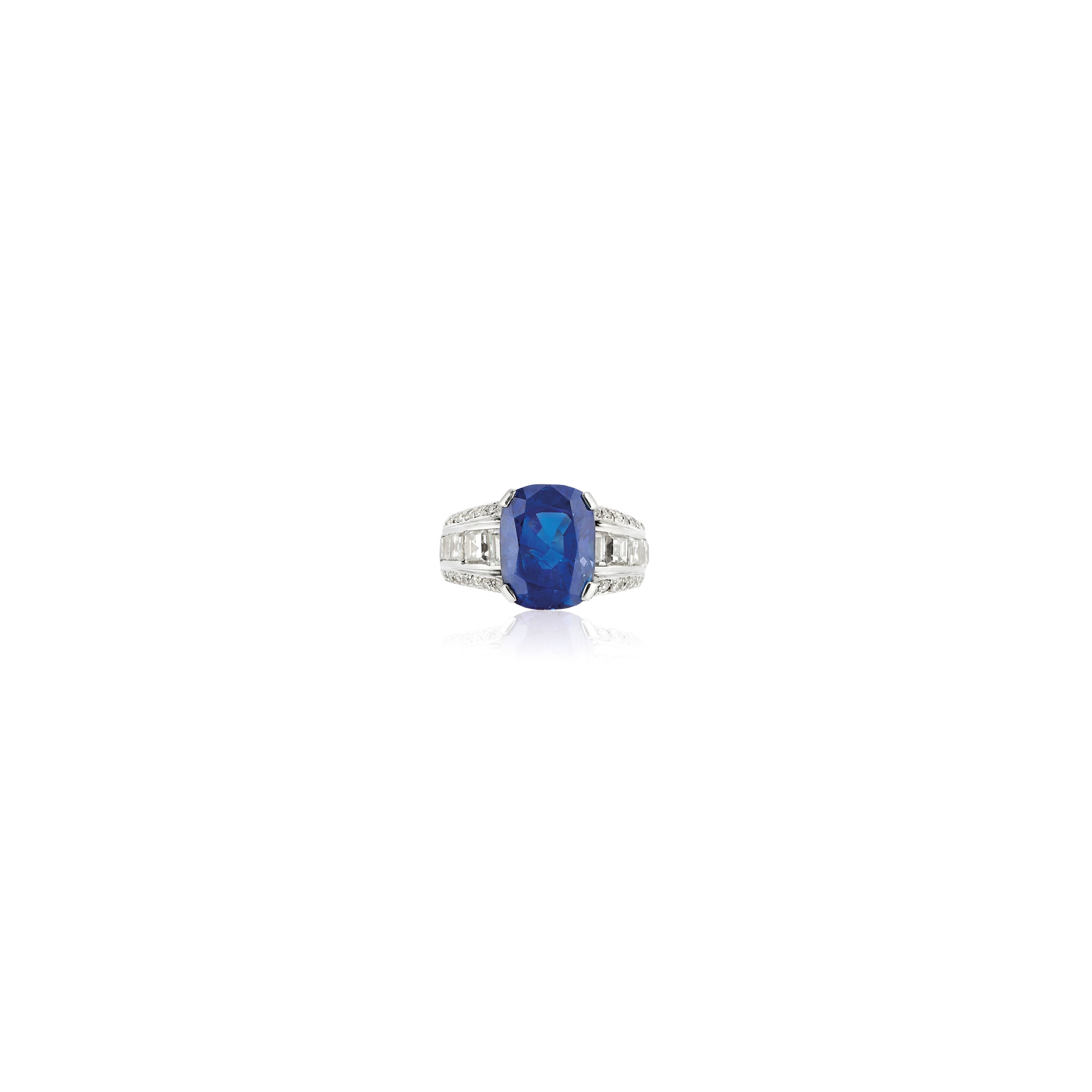 BAGUE SAPHIR ET DIAMANTS