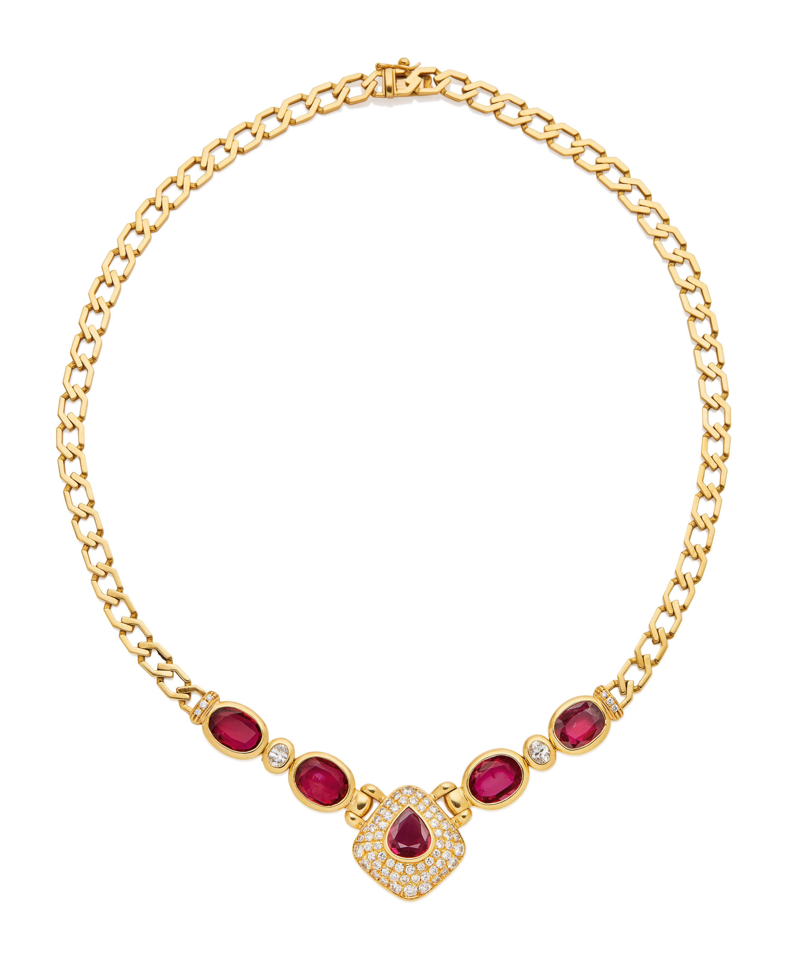 COLLIER RUBIS ET DIAMANTS