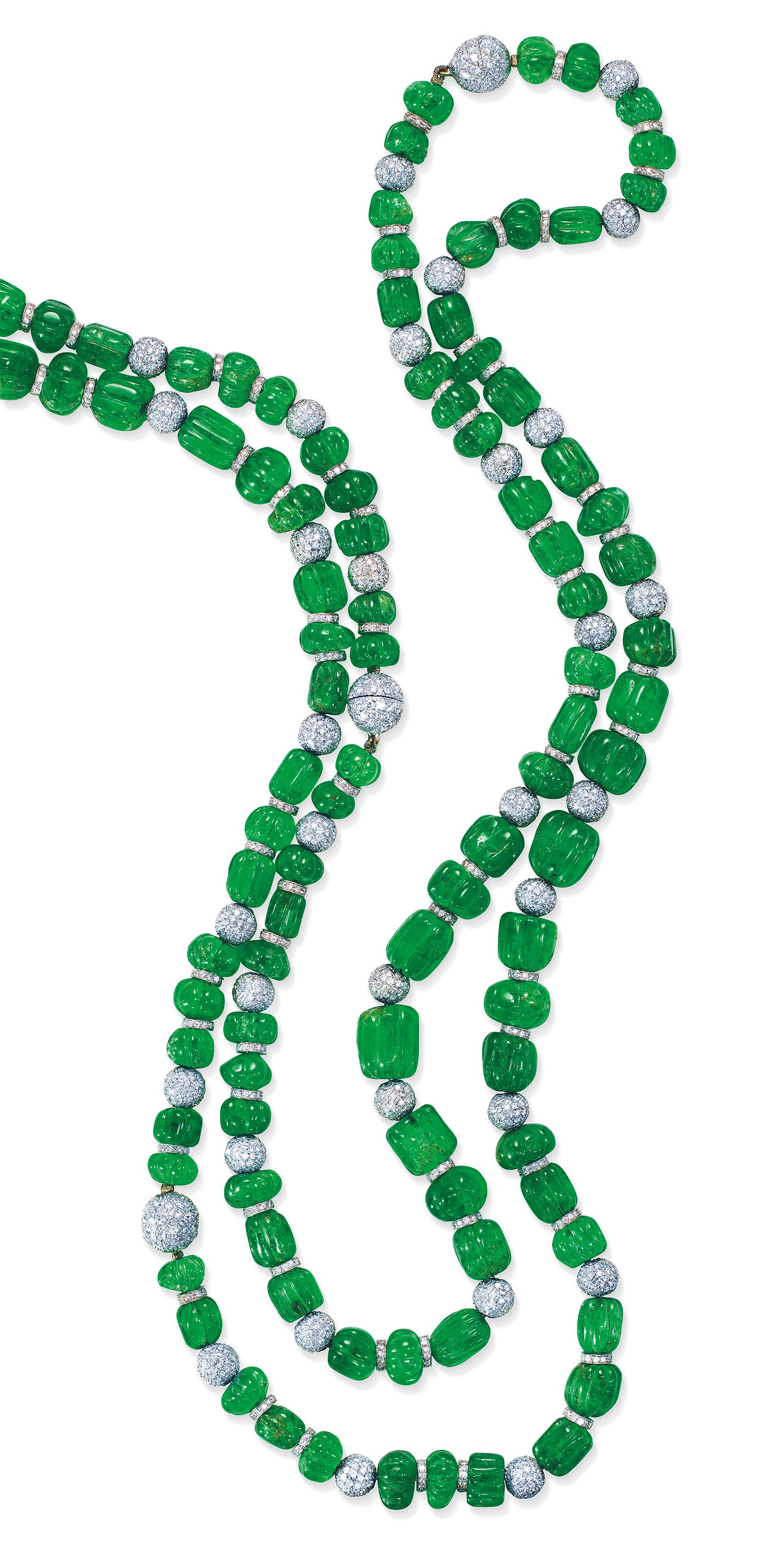 EMERALD AND DIAMOND NECKLACE