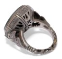 A SILVER AND NEPHRITE JADE SEAL RING