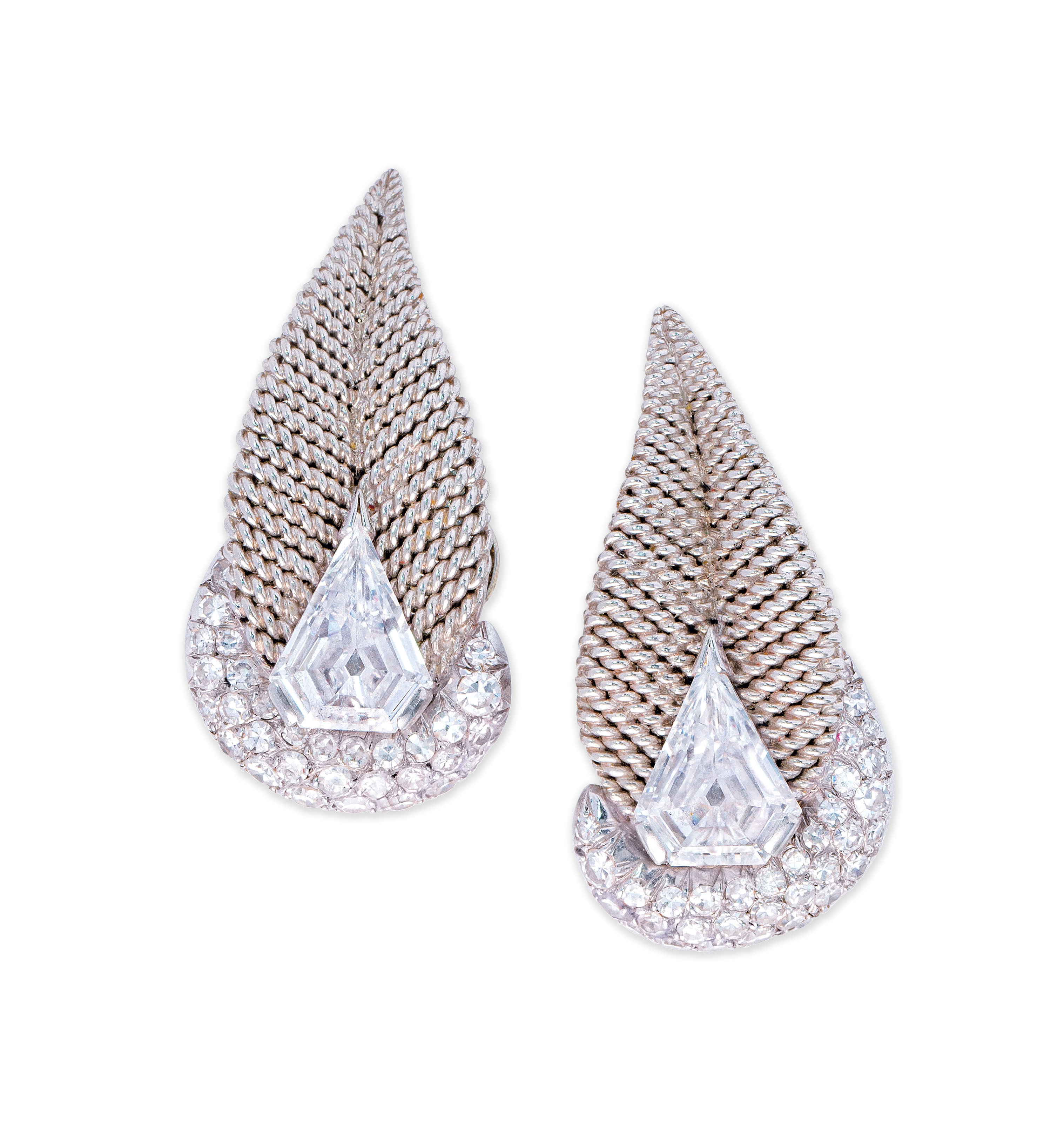 DIAMOND EARRINGS, STERLÉ
