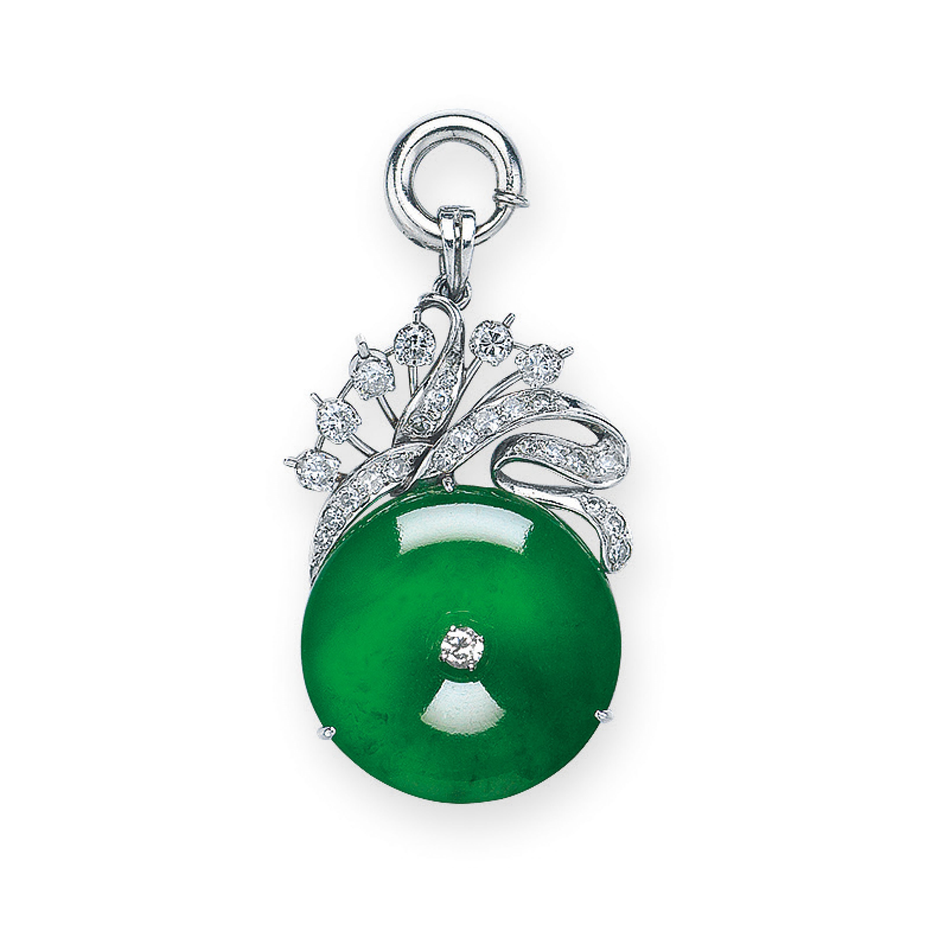 JADEITE AND DIAMOND PENDANT