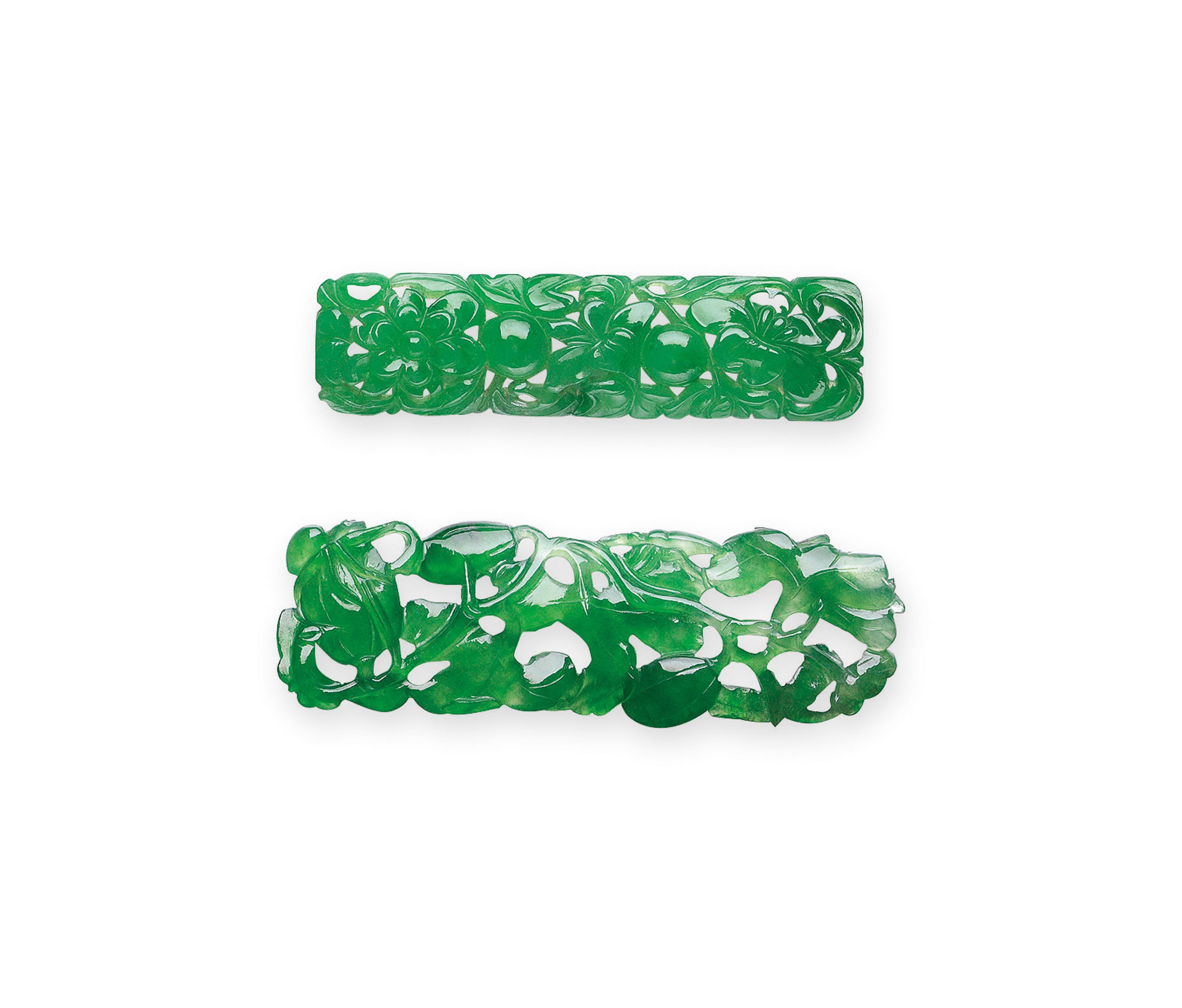 TWO JADEITE CARVINGS