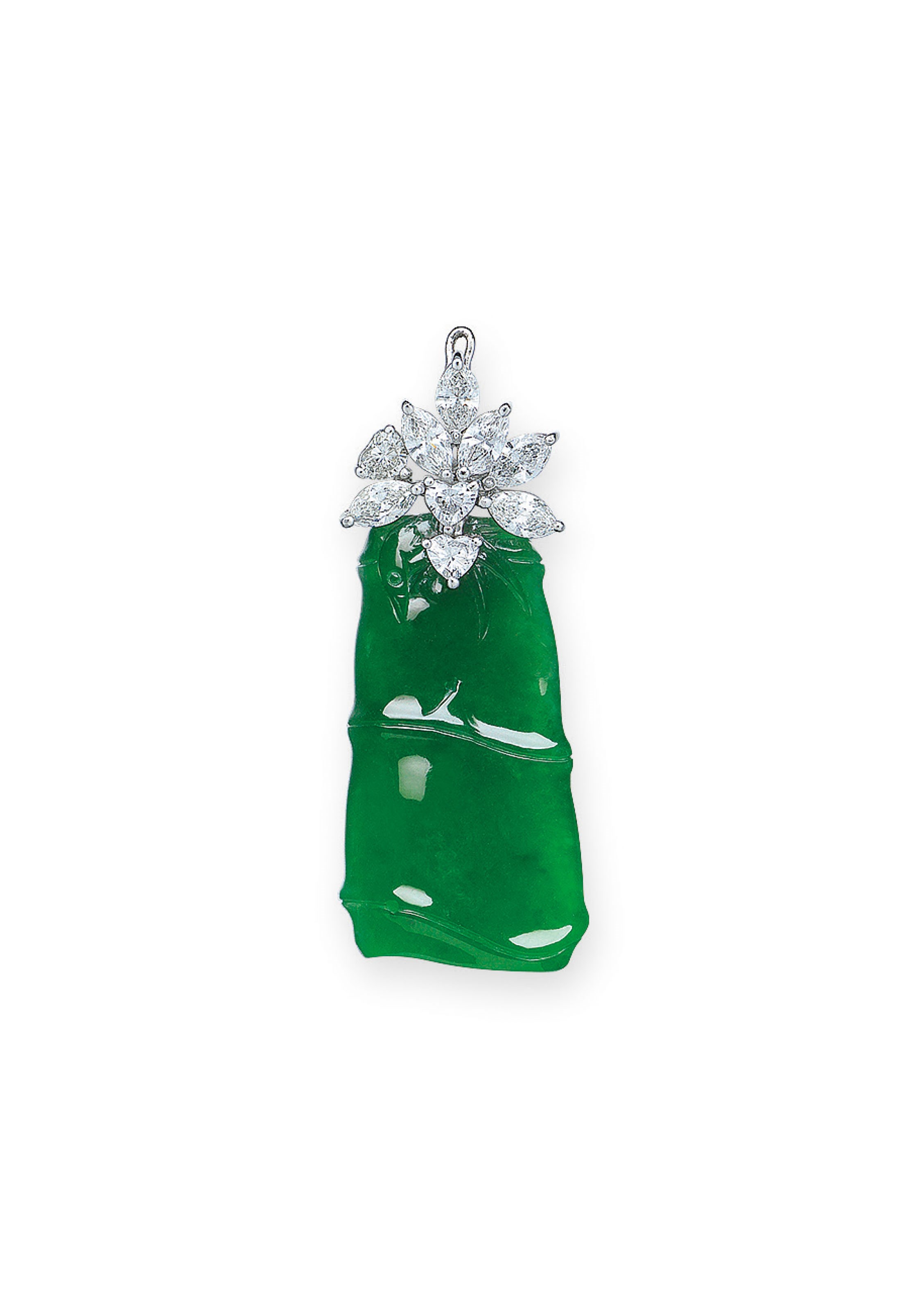 JADEITE AND DIAMOND PENDANT