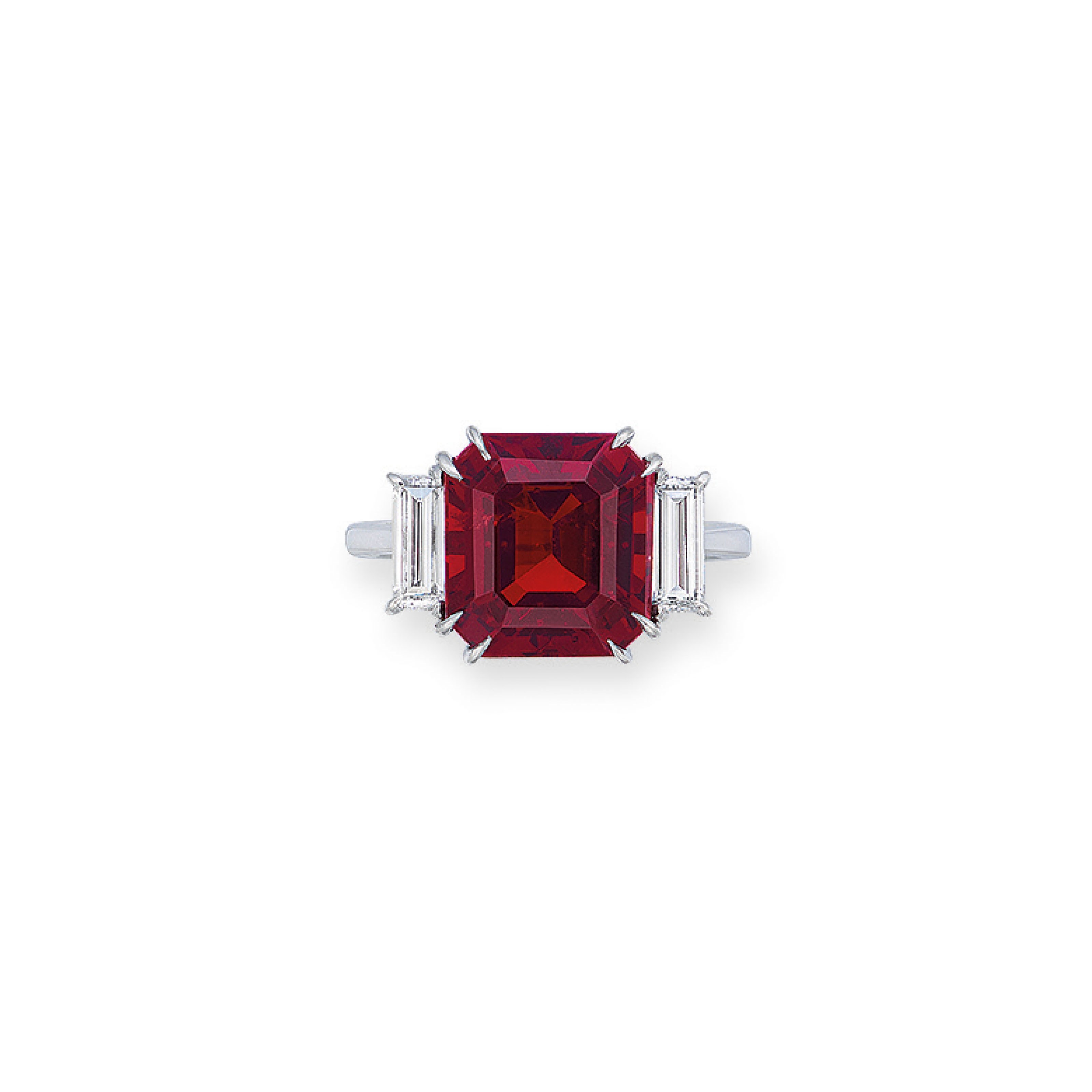SPINEL AND DIAMOND RING