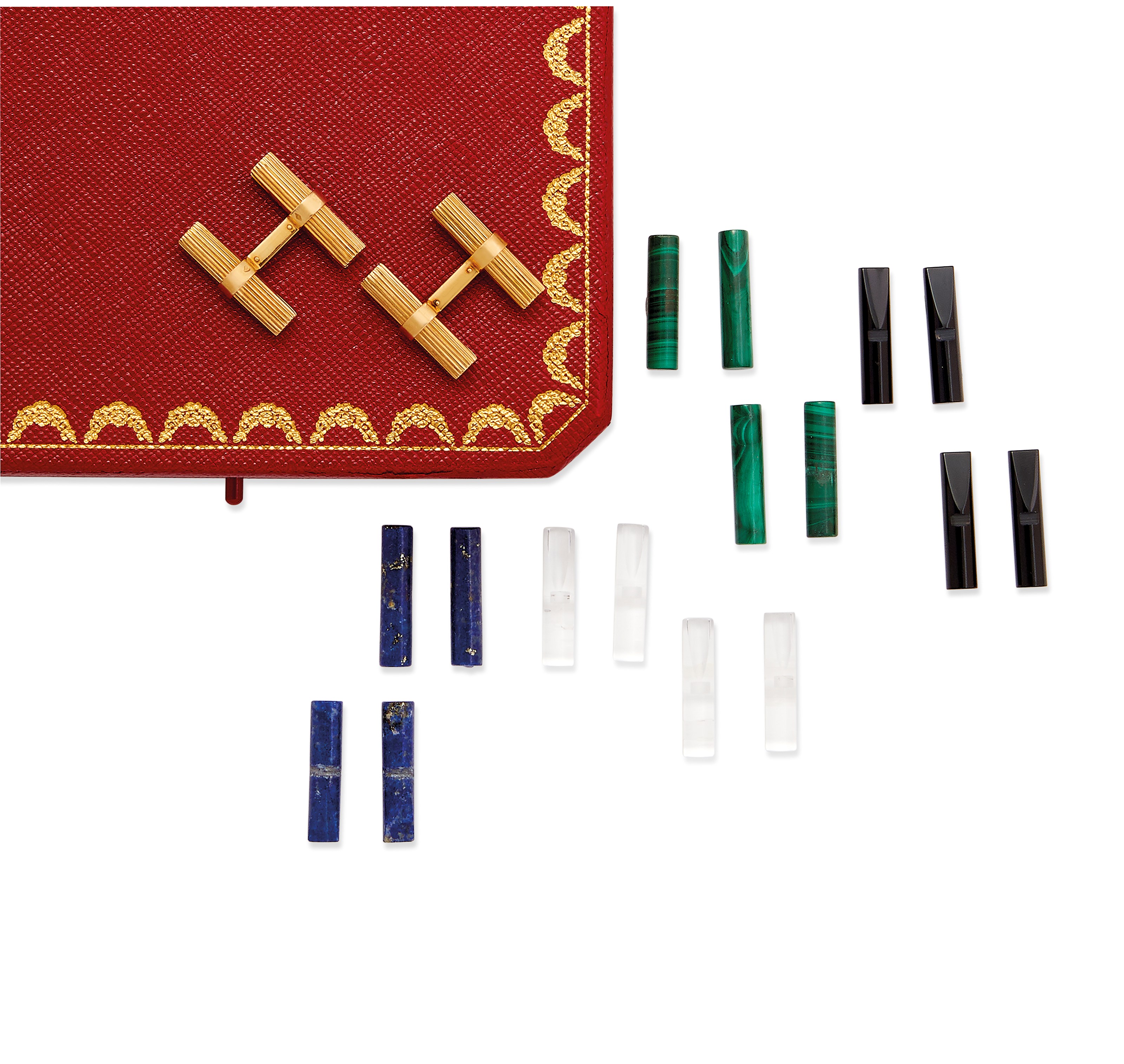 INTERCHANGEABLE MULTI-GEM CUFFLINKS, CARTIER