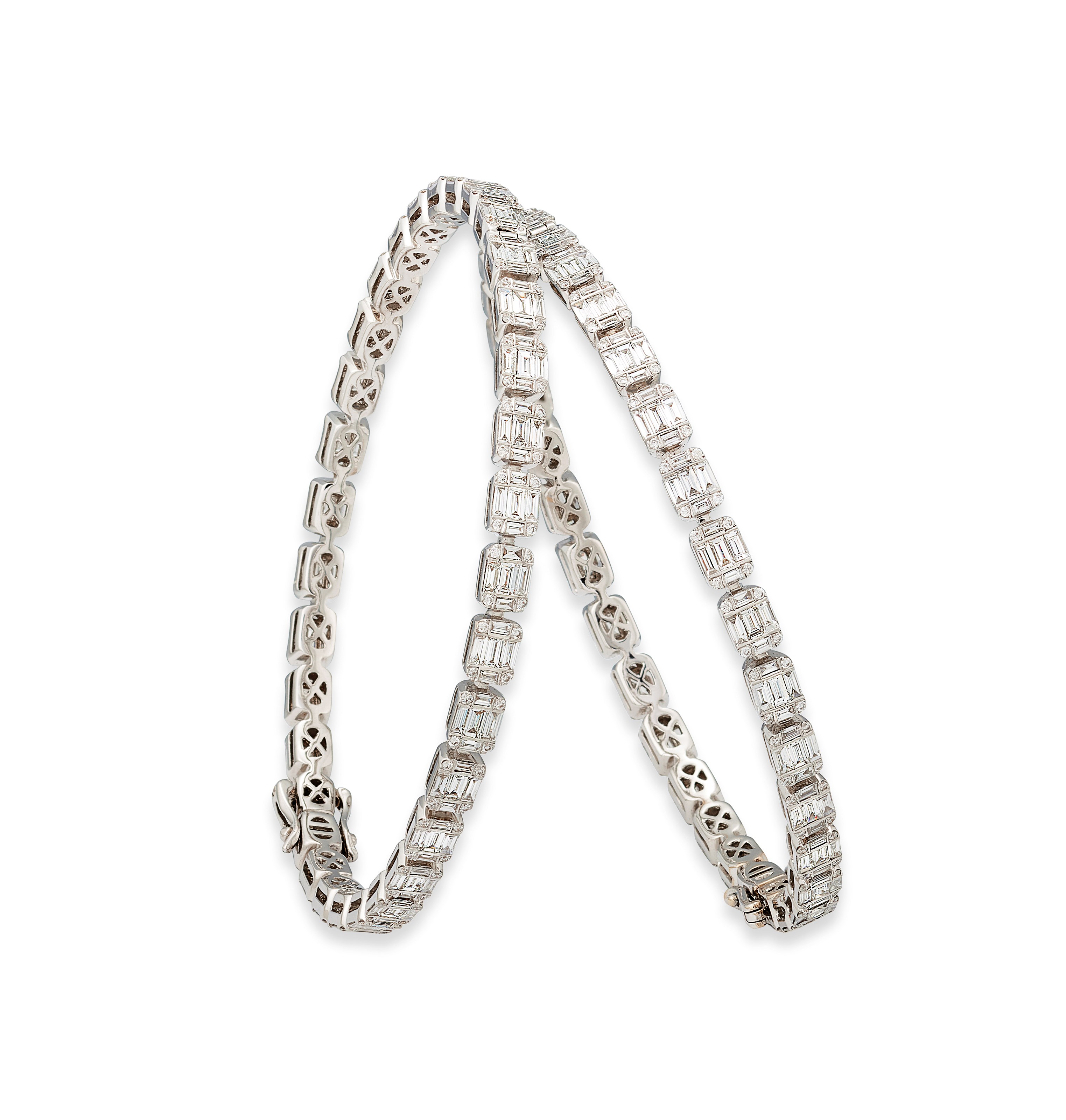 TWO ILLUSION-SET BANGLES