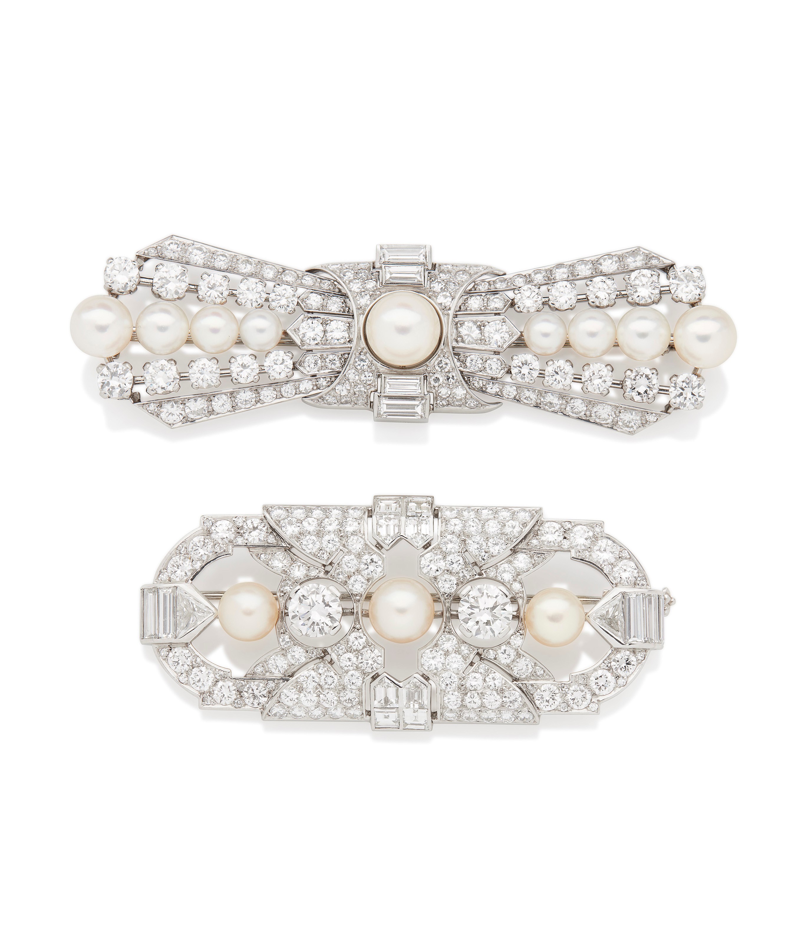 BROCHES PERLES ET DIAMANTS