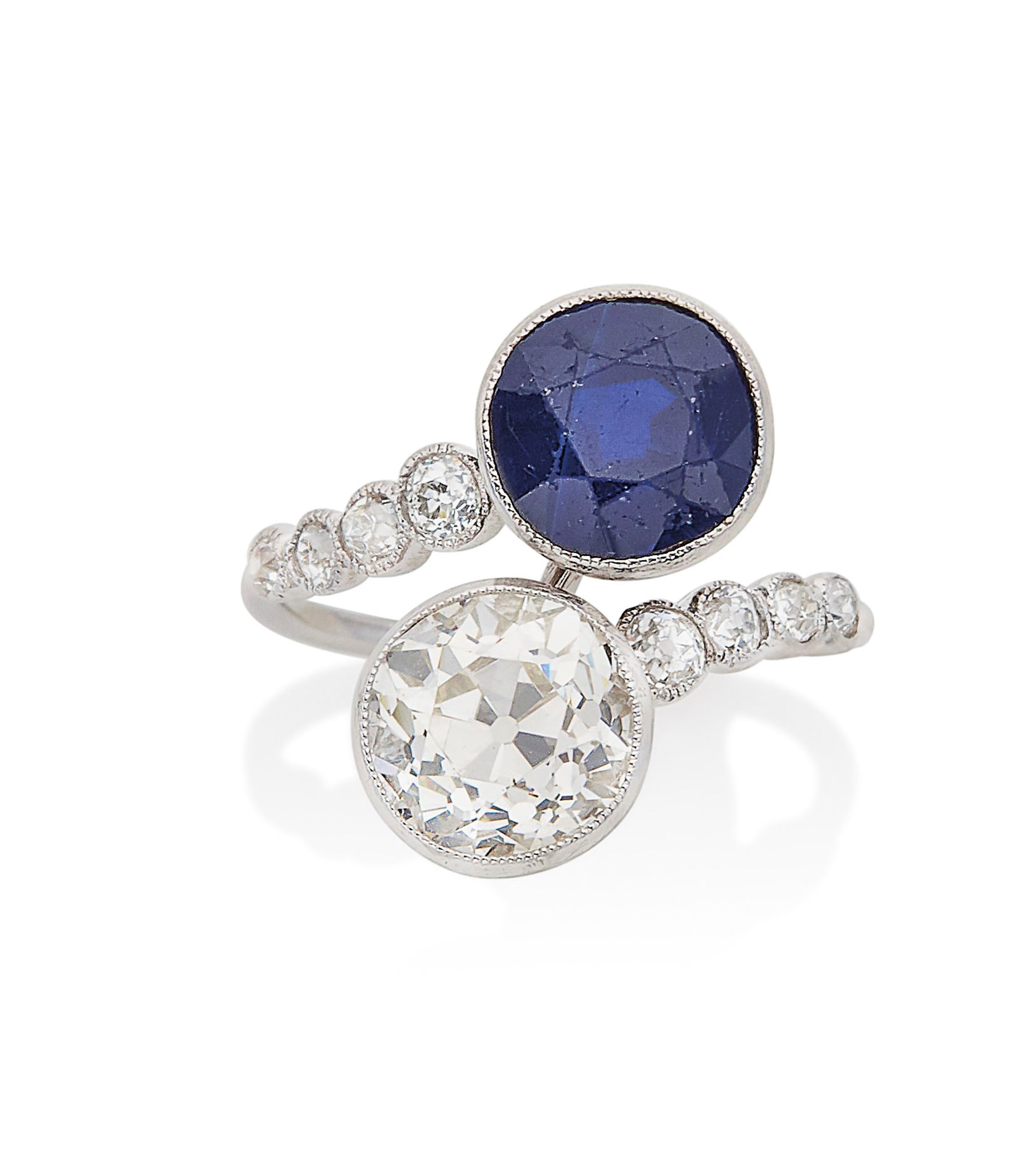 BAGUE SAPHIR ET DIAMANTS