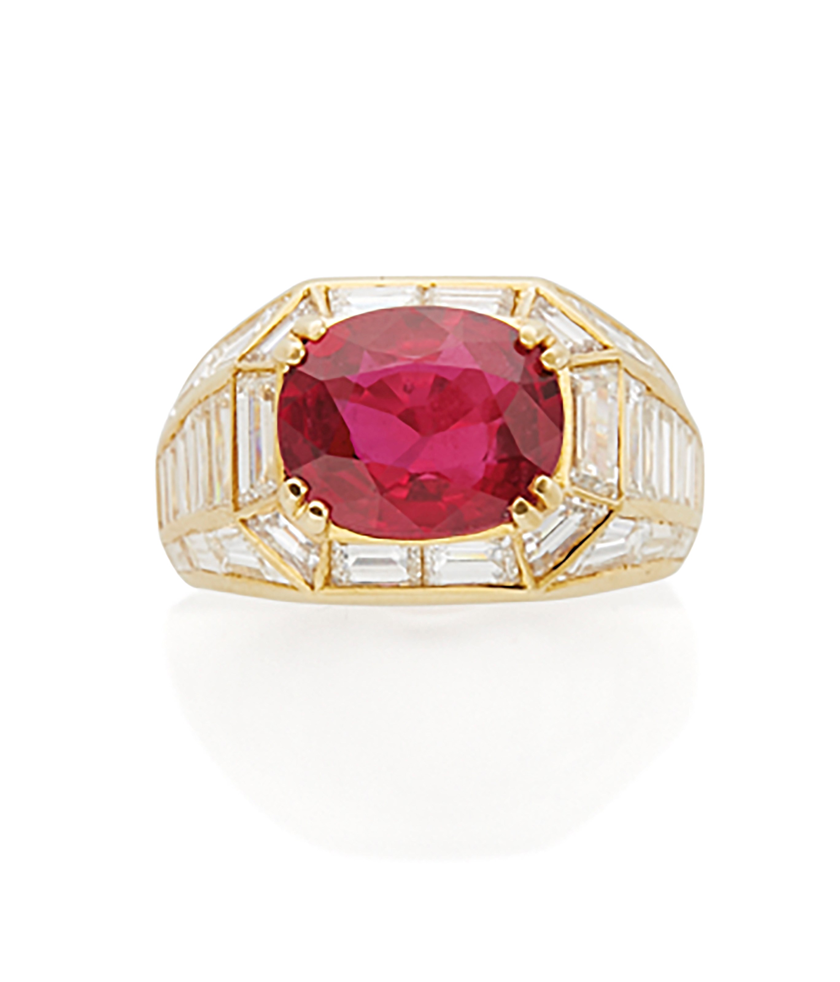 BAGUE RUBIS ET DIAMANTS