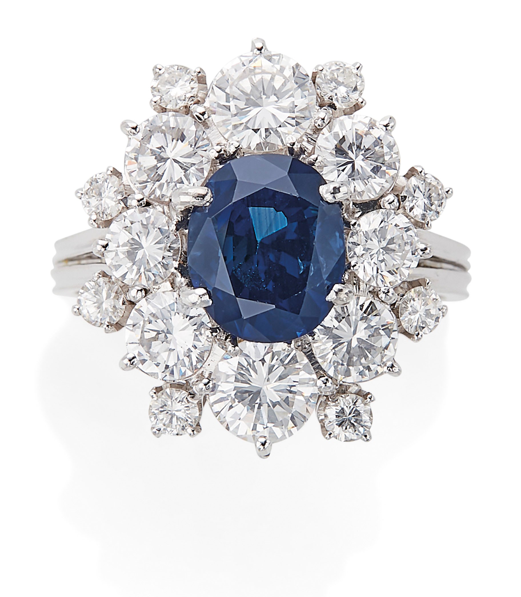 BAGUE SAPHIR ET DIAMANTS