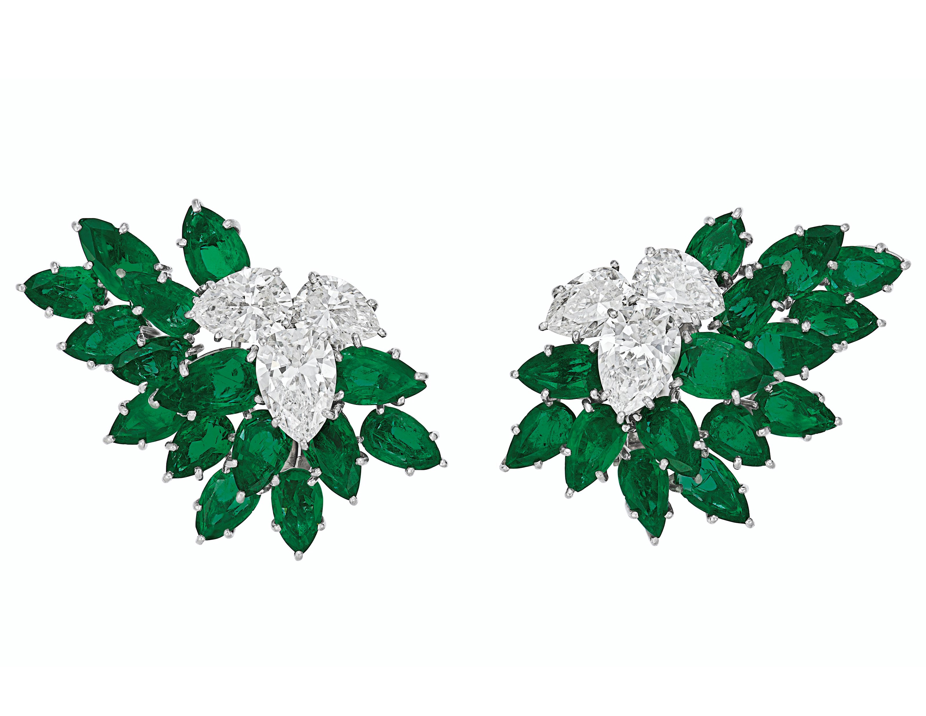 DIAMOND AND EMERALD EARRINGS