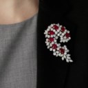 RUBY AND DIAMOND BROOCH